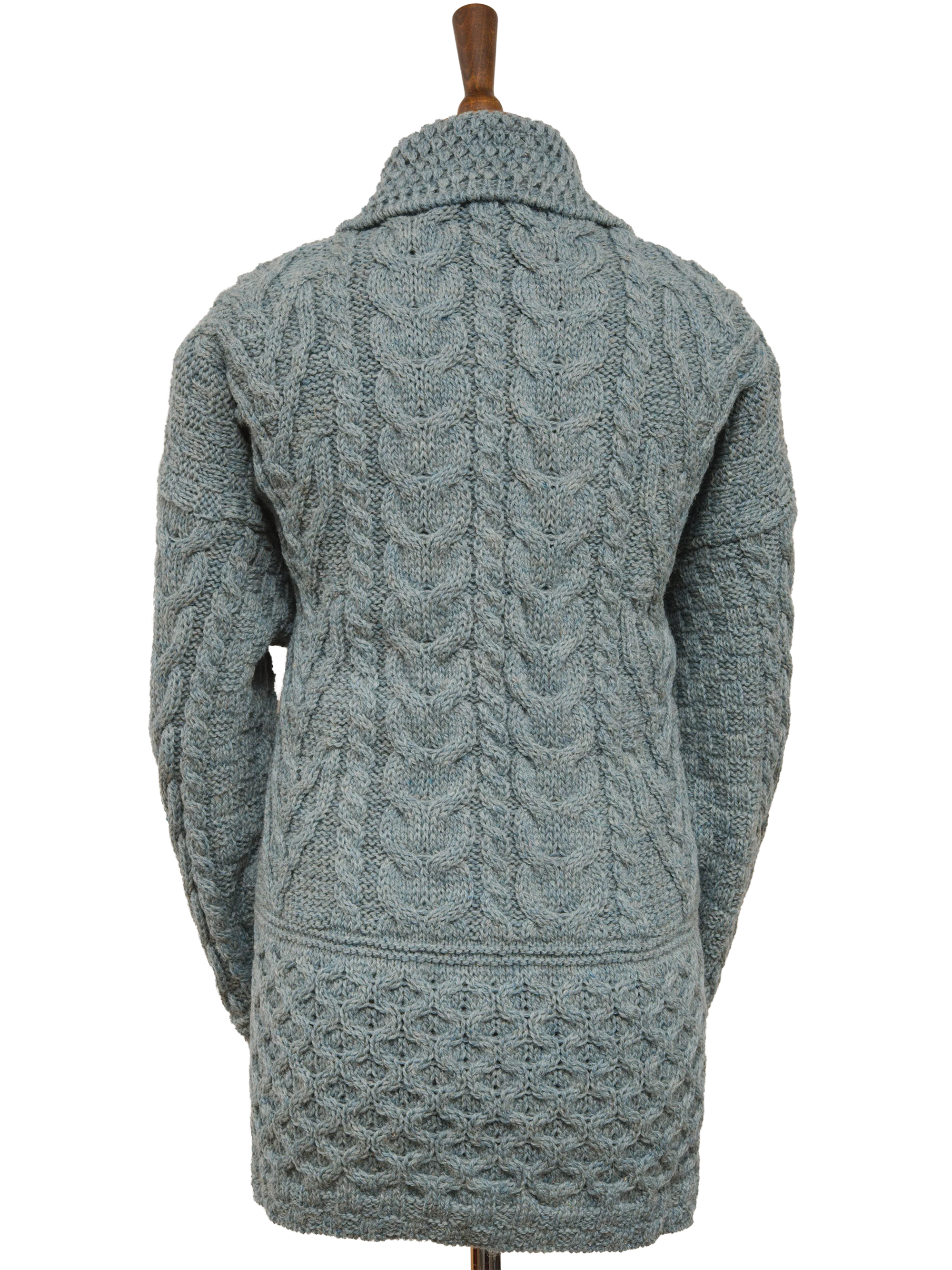 Aran Pattern Cardigan - Summer Storm (Dark Buttons) - Image 3