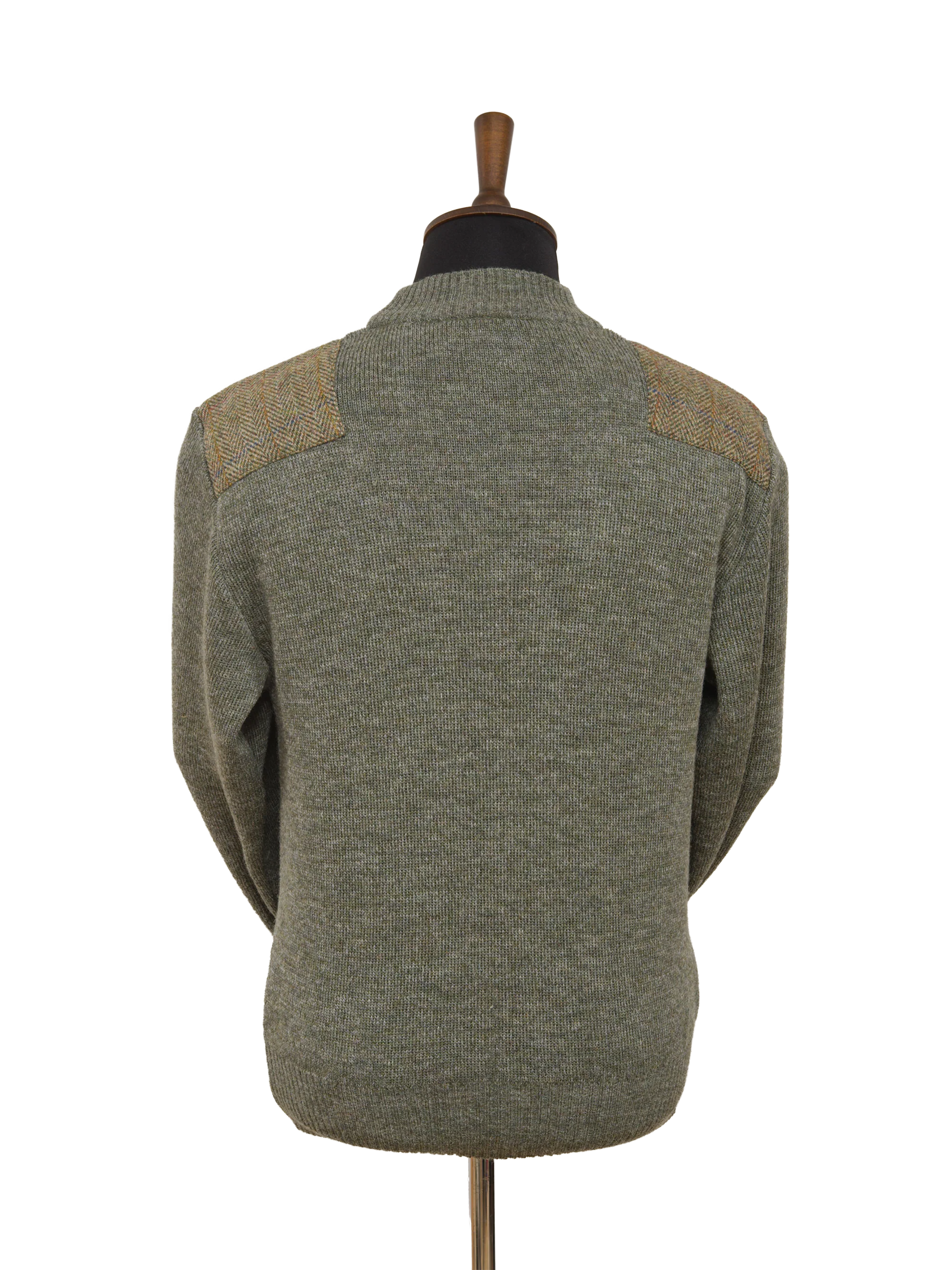 Drover Crew Neck Jumper - Sage Green - Image 3