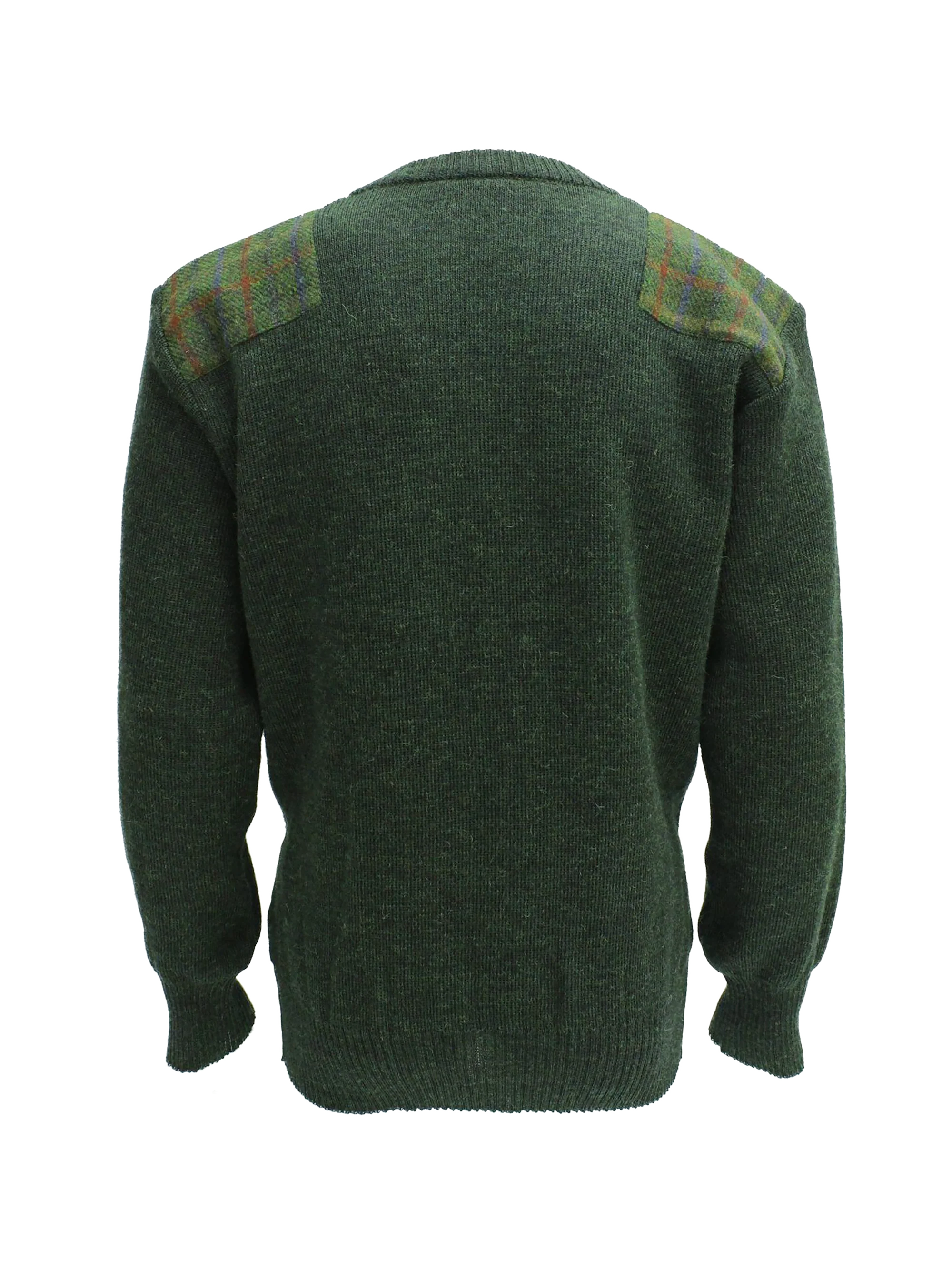 Drover V-Neck Jumper - Moss Green - Image 3