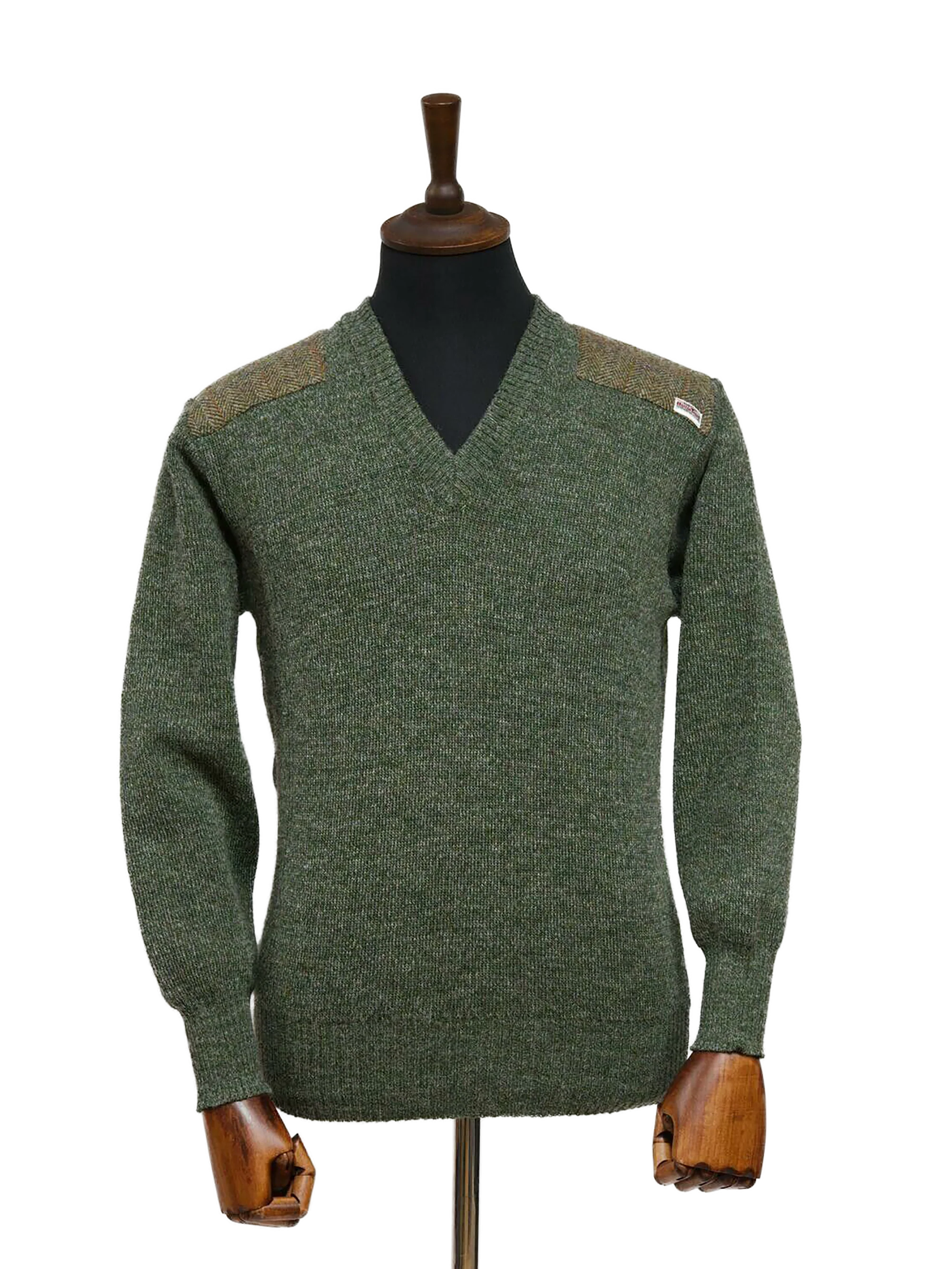 Drover V-Neck Jumper - Sage Green