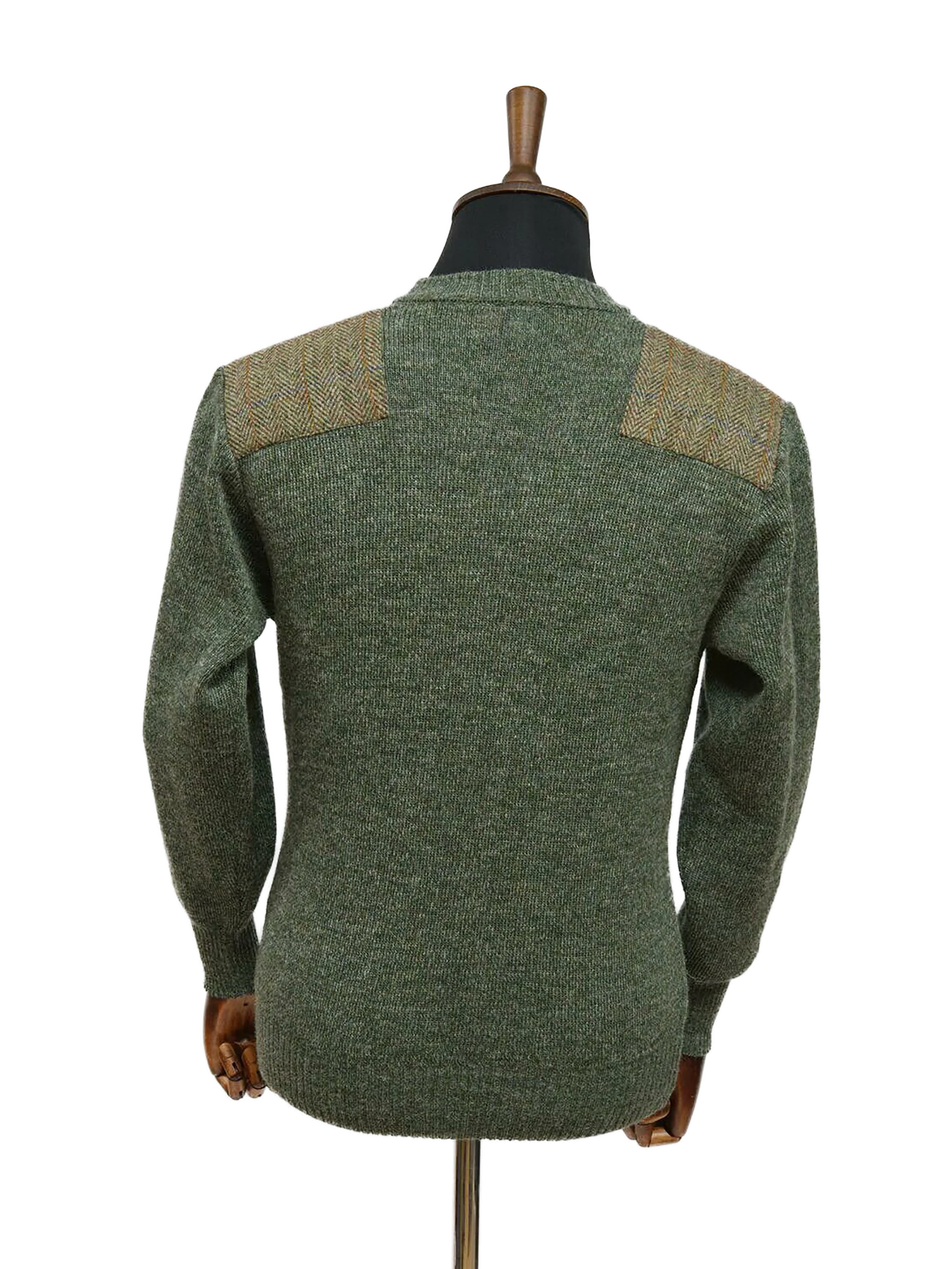Drover V-Neck Jumper - Sage Green - Image 3