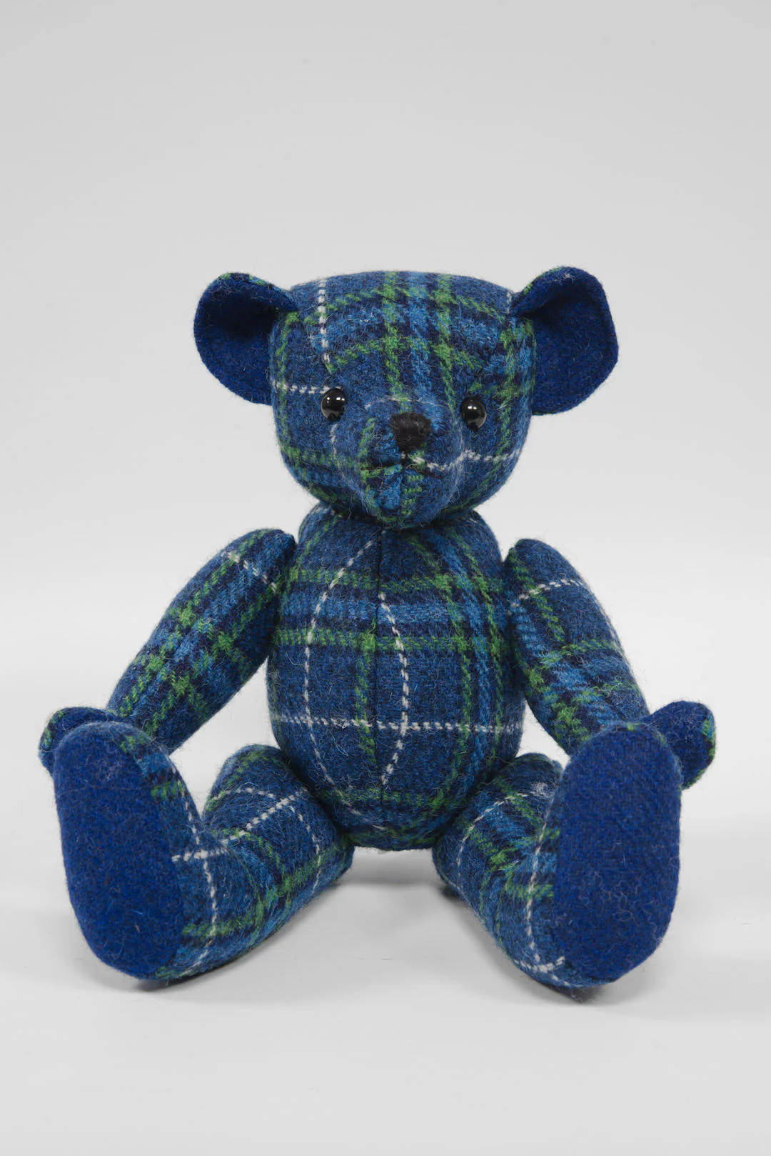 Harris Tweed 14" Fully Jointed Bear - A0169 (Blue)