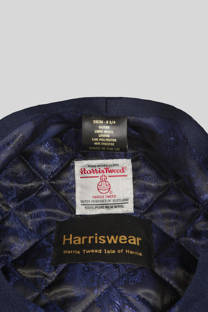 Harris Tweed 8 Piece Flat Cap - Blue Multi (HW) - Image 4