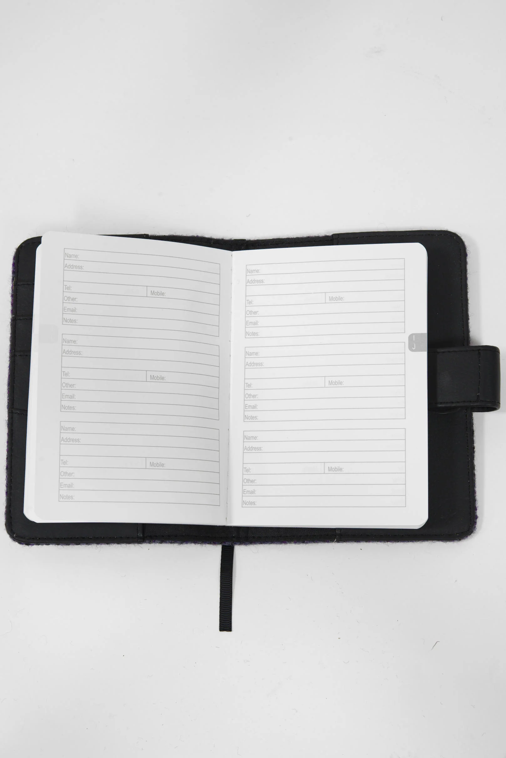 Harris Tweed Address Book - Grey Black Check - Image 3