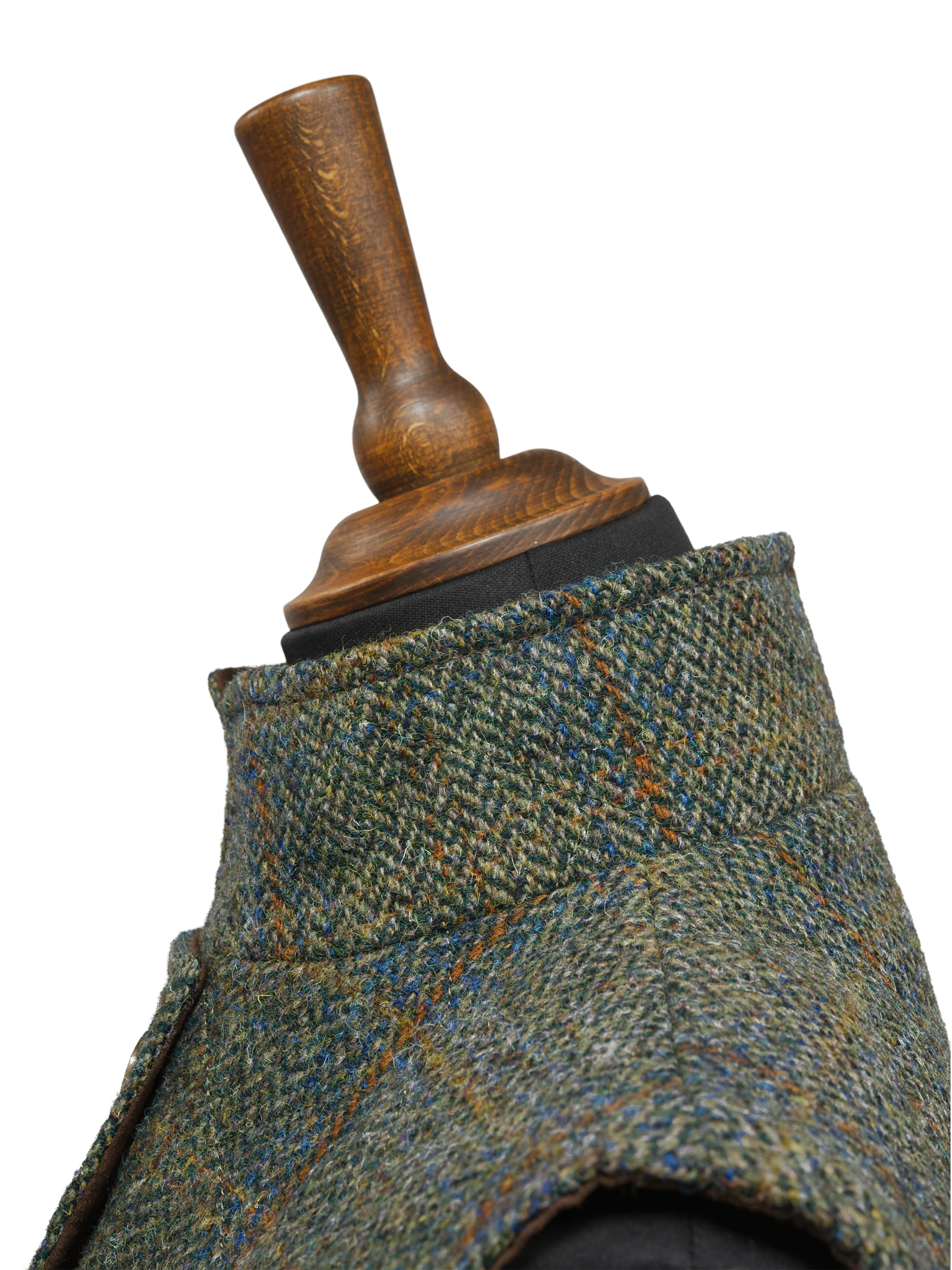 Harris Tweed Andi Gilet - Green HB With Overcheck - Image 5