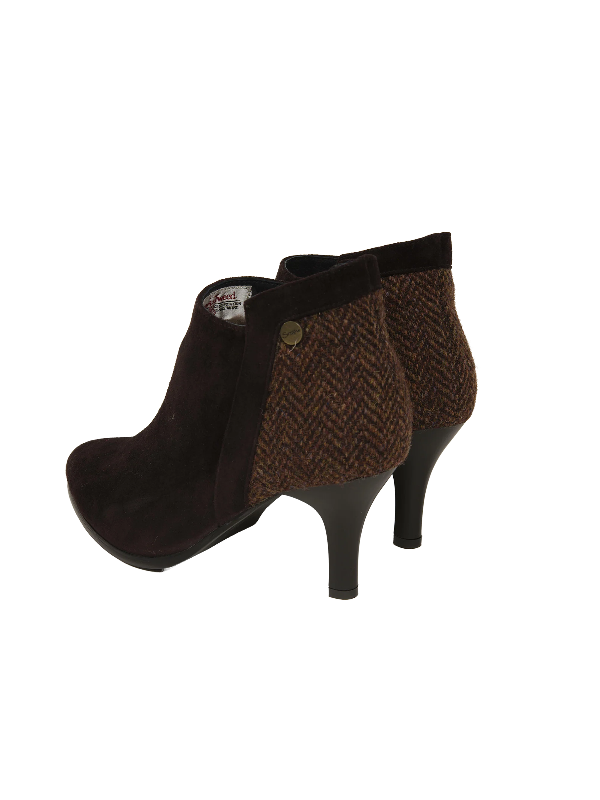 Harris Tweed Ankle Boots - Coffee Herringbone - Image 3