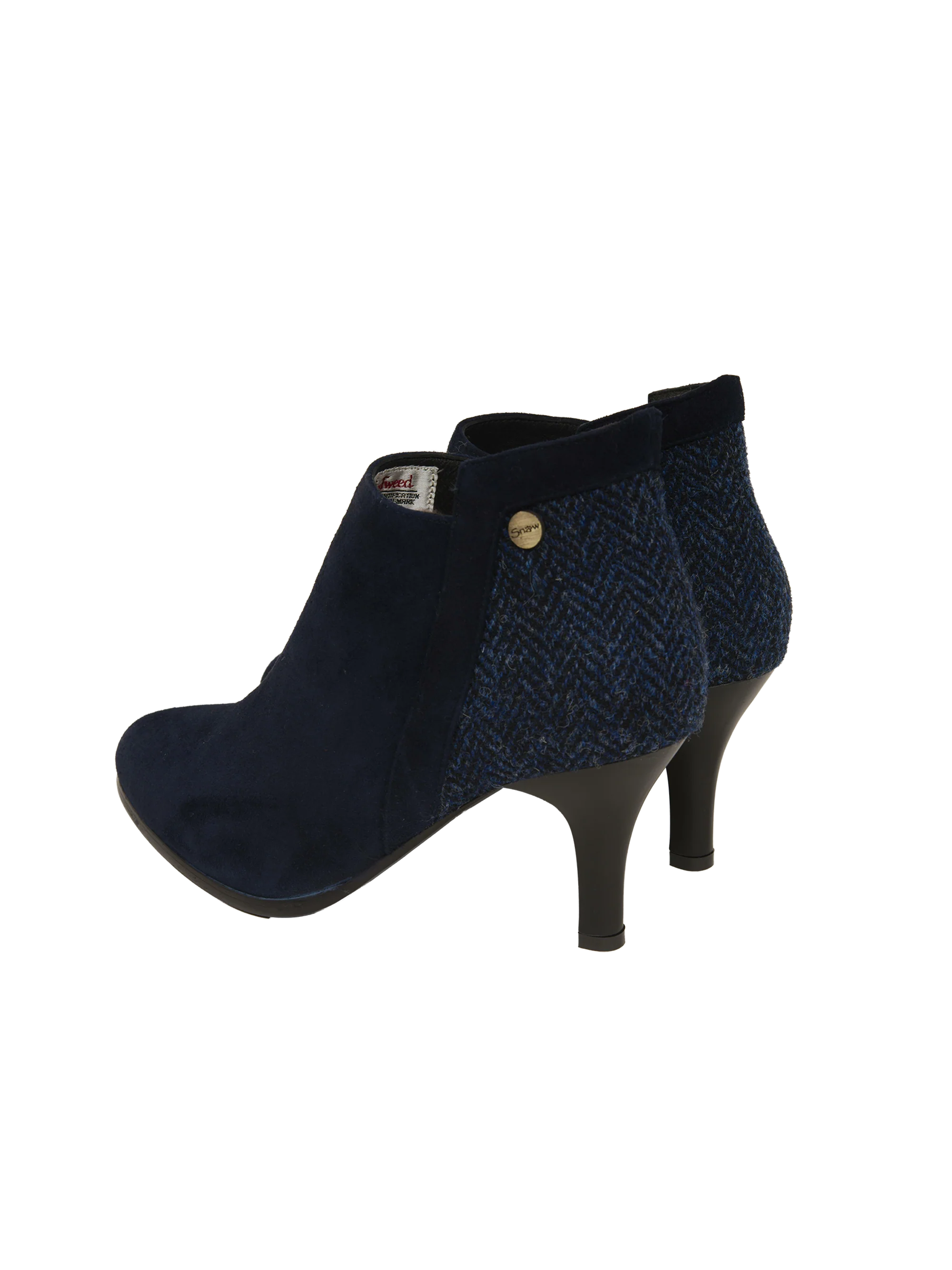 Harris Tweed Ankle Boots - Navy Herringbone - Image 3