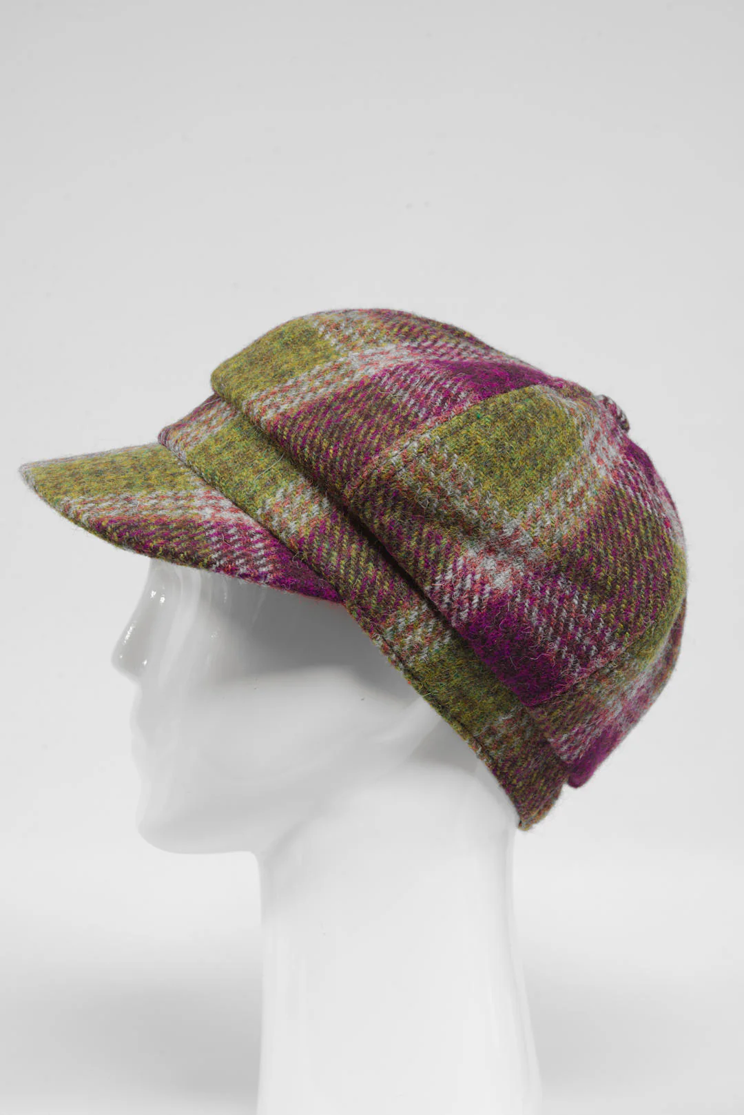 Harris Tweed Baker Boy Hat - Heather Check (GA) - Image 4