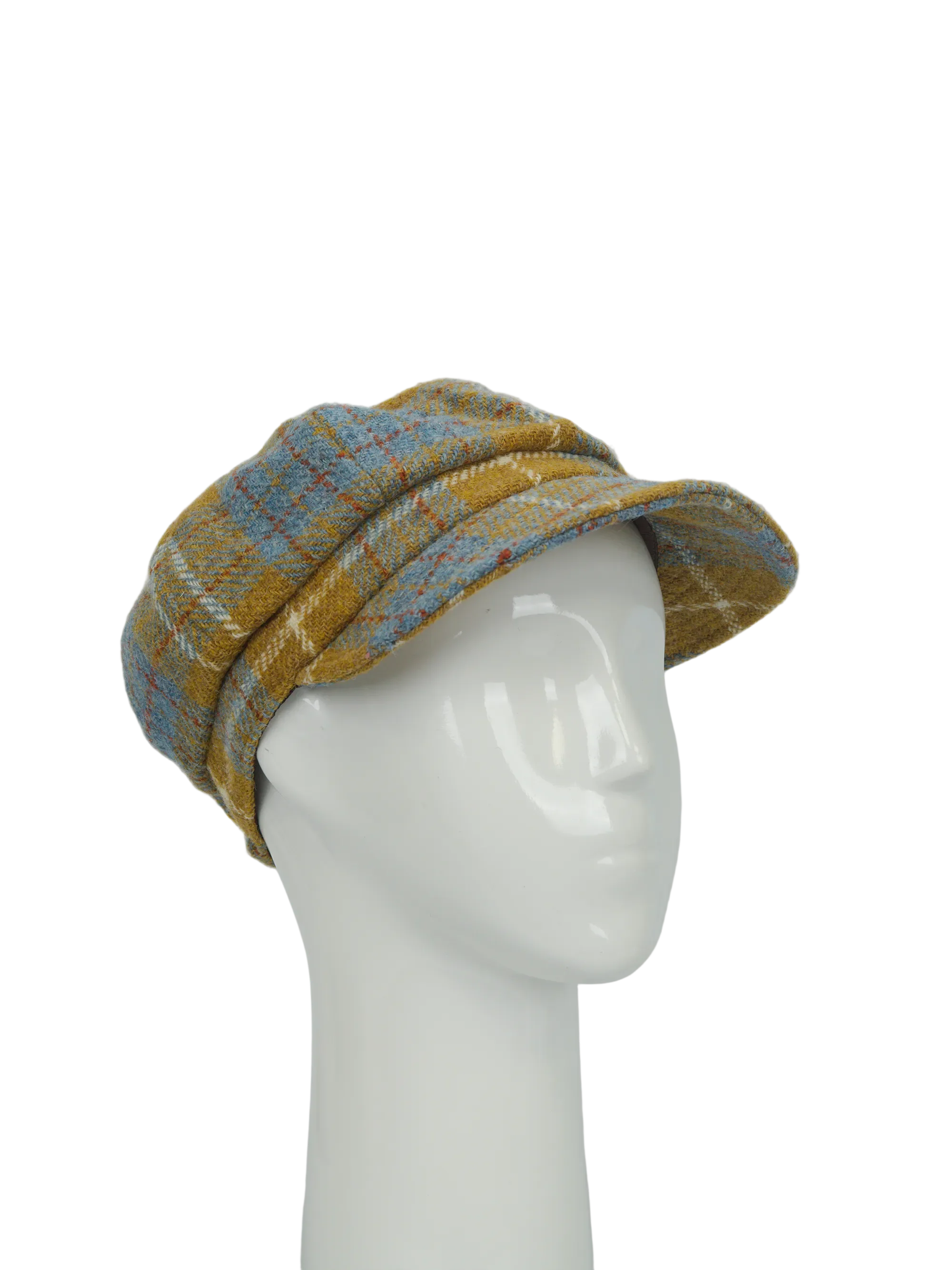 Harris Tweed Baker Boy Hat Mustard Check (HH) - Image 2