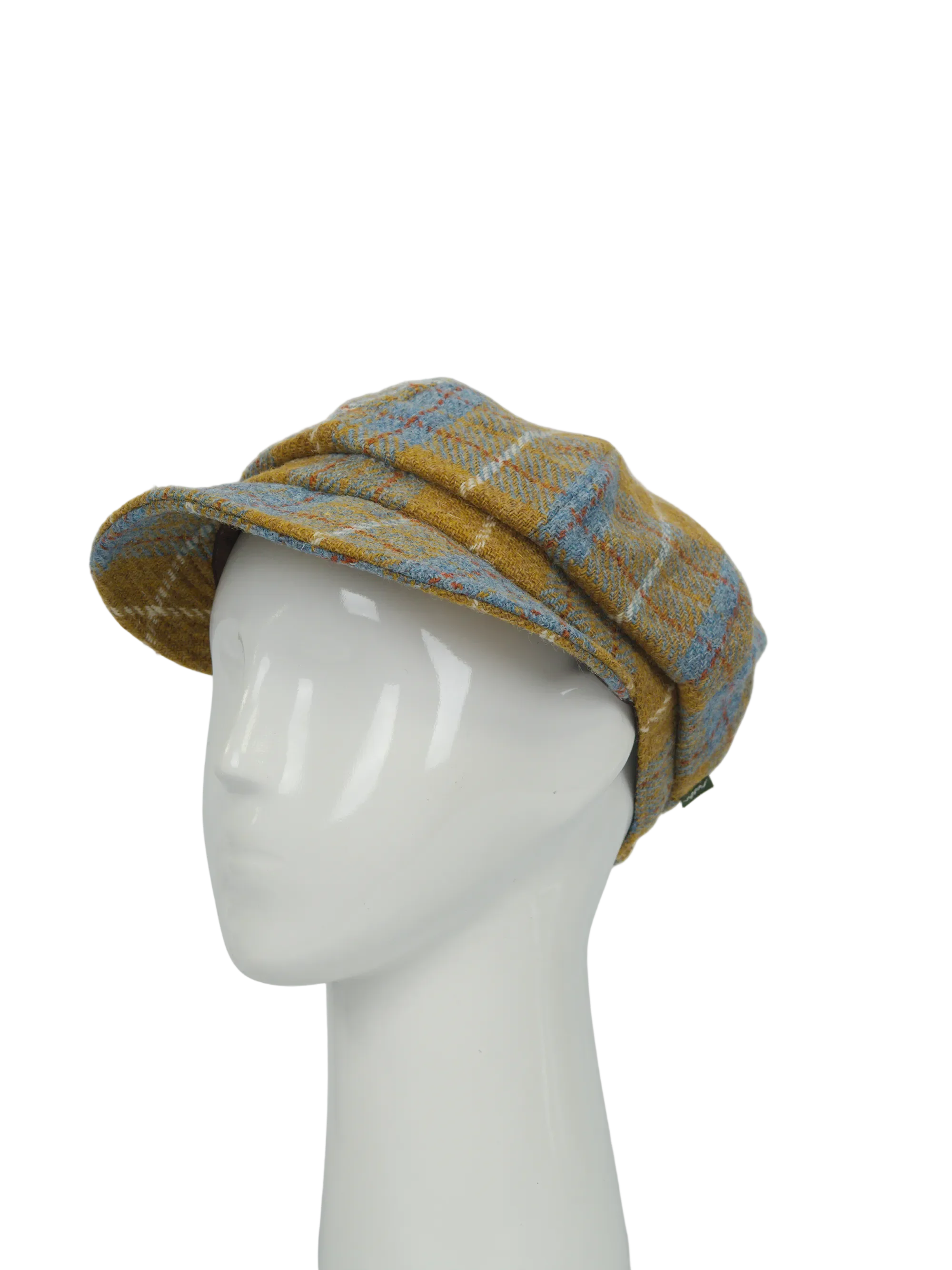 Harris Tweed Baker Boy Hat Mustard Check (HH) - Image 3