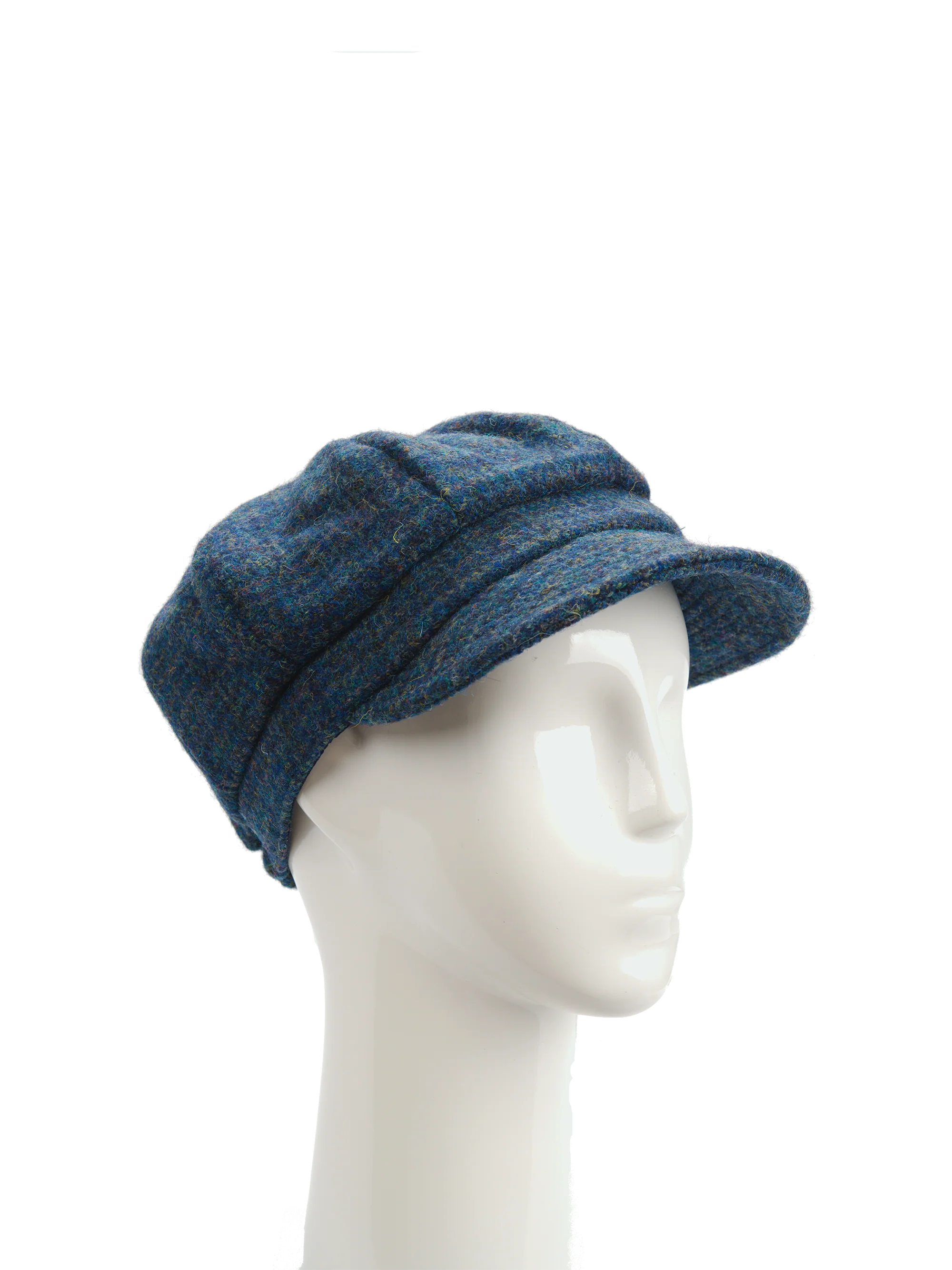 Harris Tweed Baker Boy Hat - Peacock Blue (HH) - Image 2