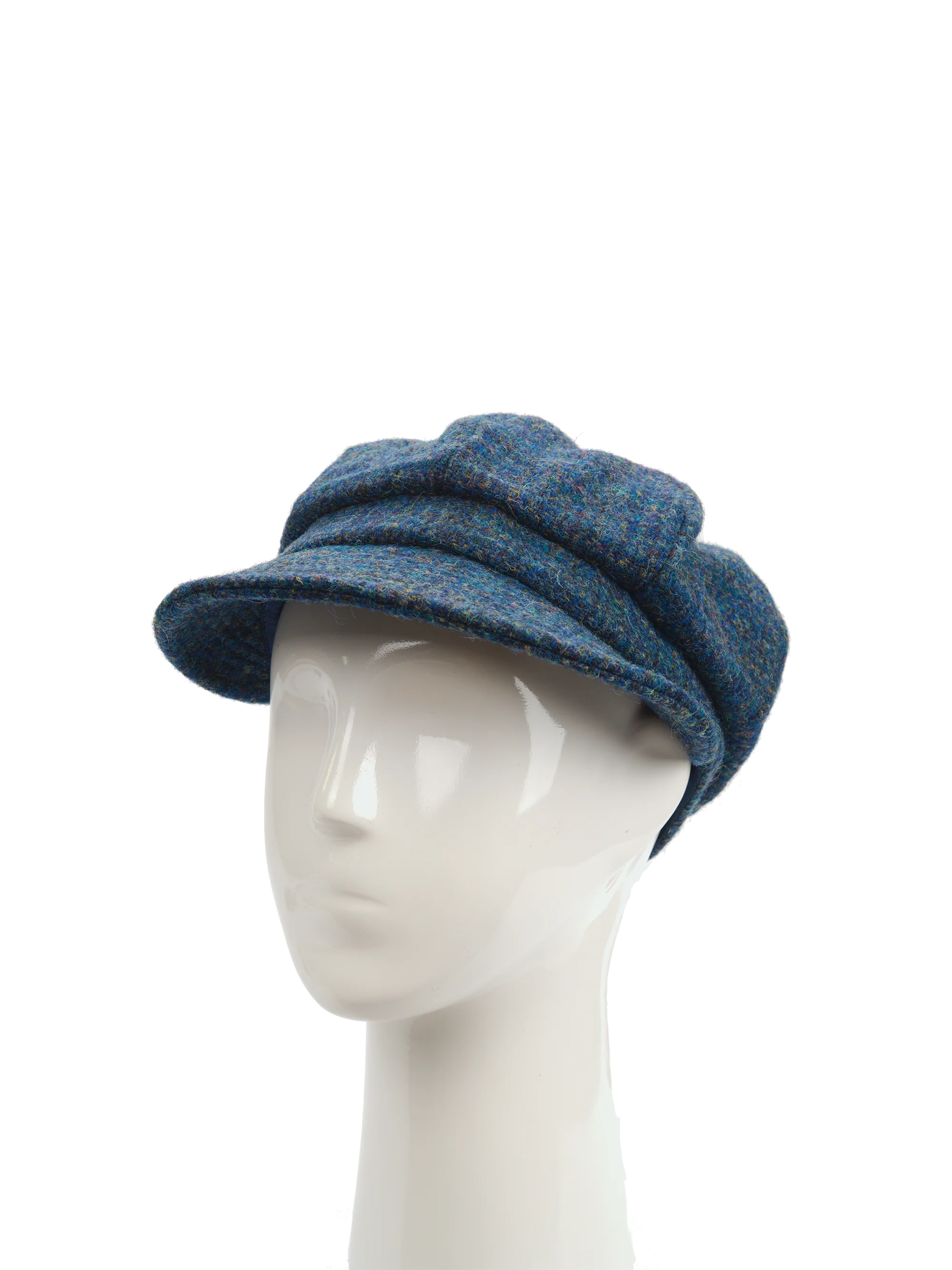 Harris Tweed Baker Boy Hat - Peacock Blue (HH) - Image 3