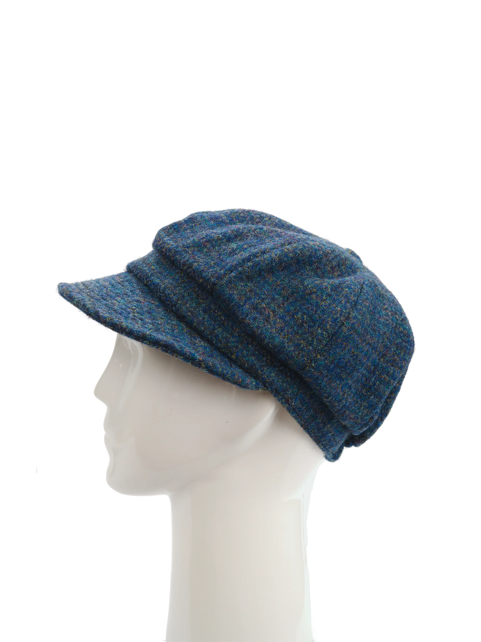 Harris Tweed Baker Boy Hat - Peacock Blue (HH) - Image 4