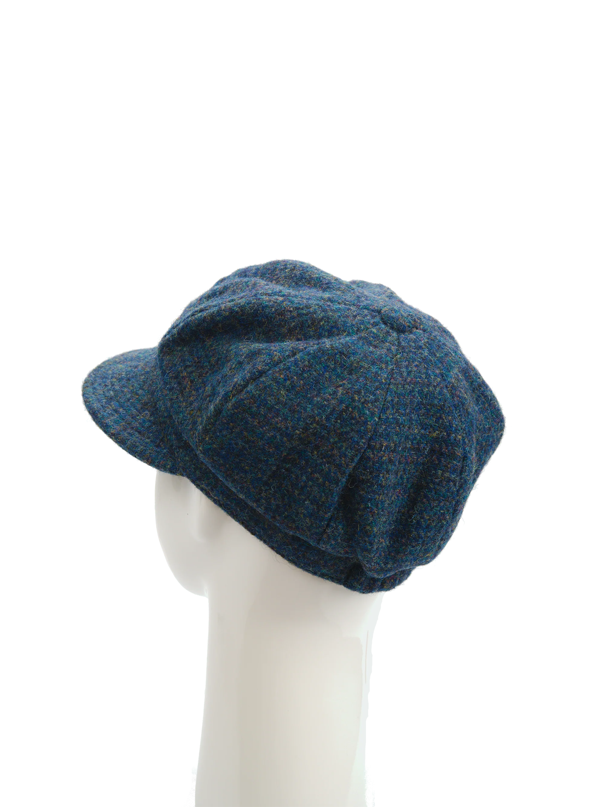 Harris Tweed Baker Boy Hat - Peacock Blue (HH) - Image 5
