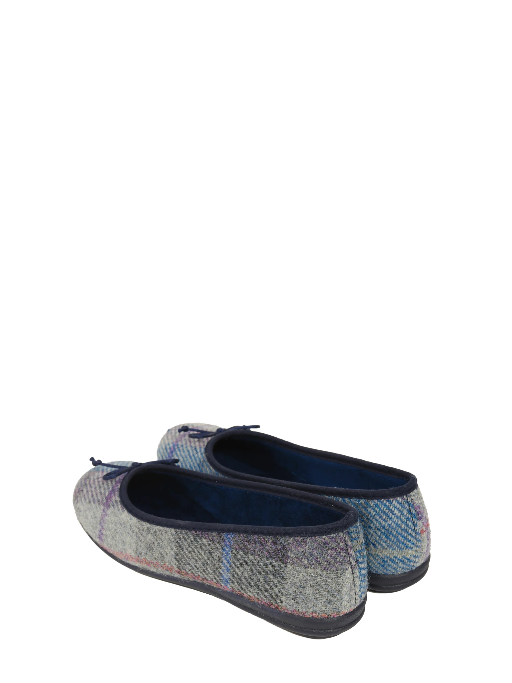 Harris Tweed Ballerina Pumps - Lavender Check - Image 2