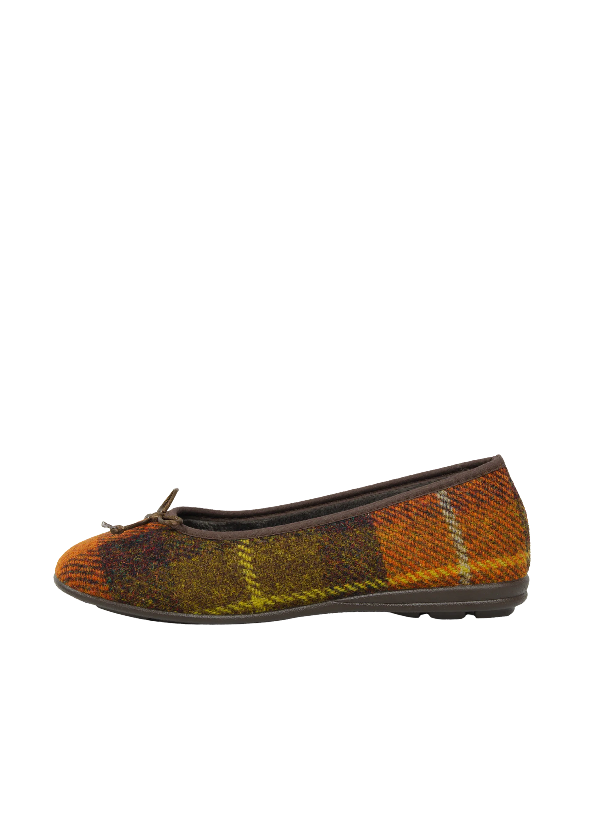 Harris Tweed Ballerina Pumps - Rust Check - Image 2