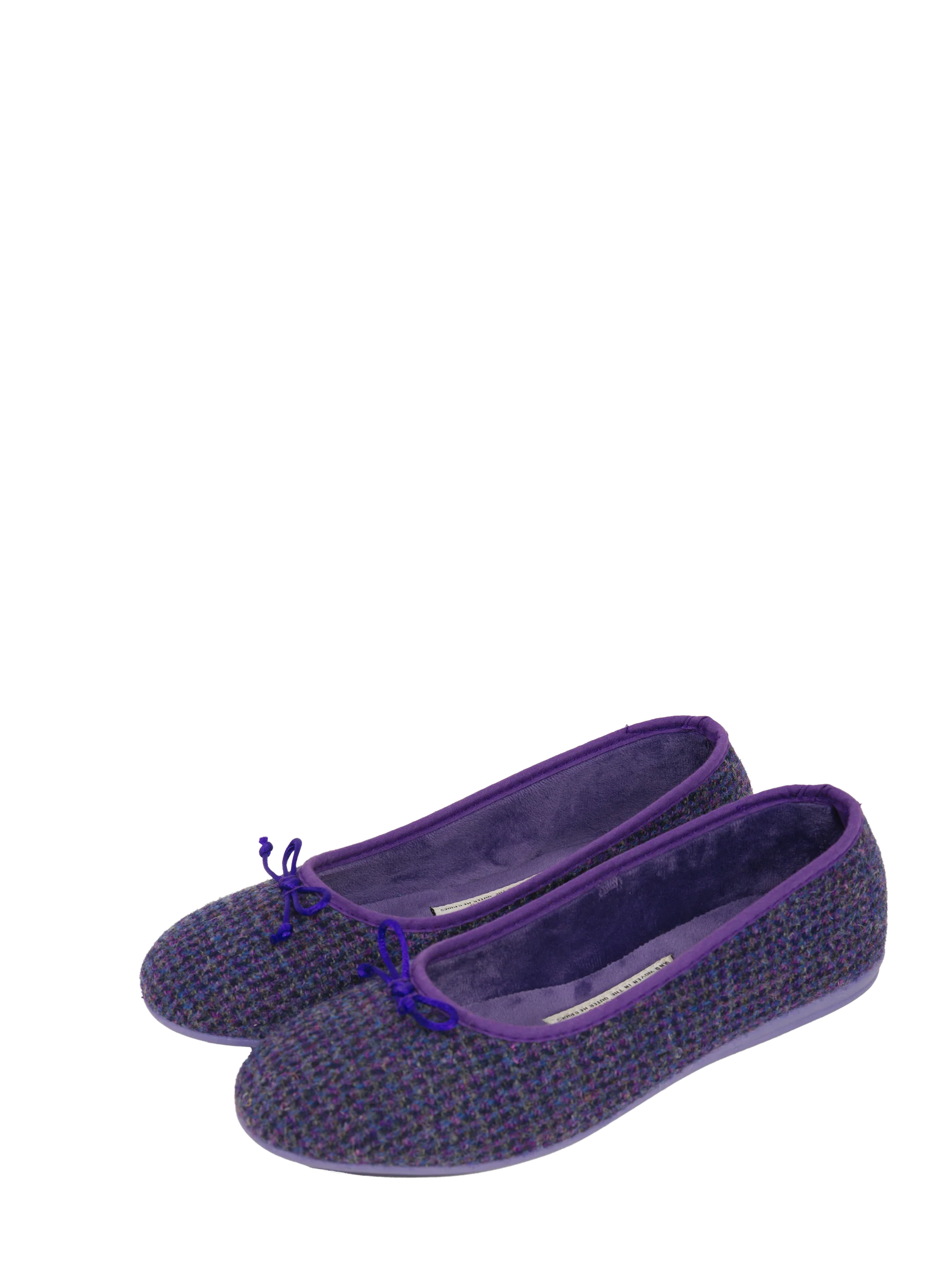 Harris Tweed Ballerina Pumps - Violet