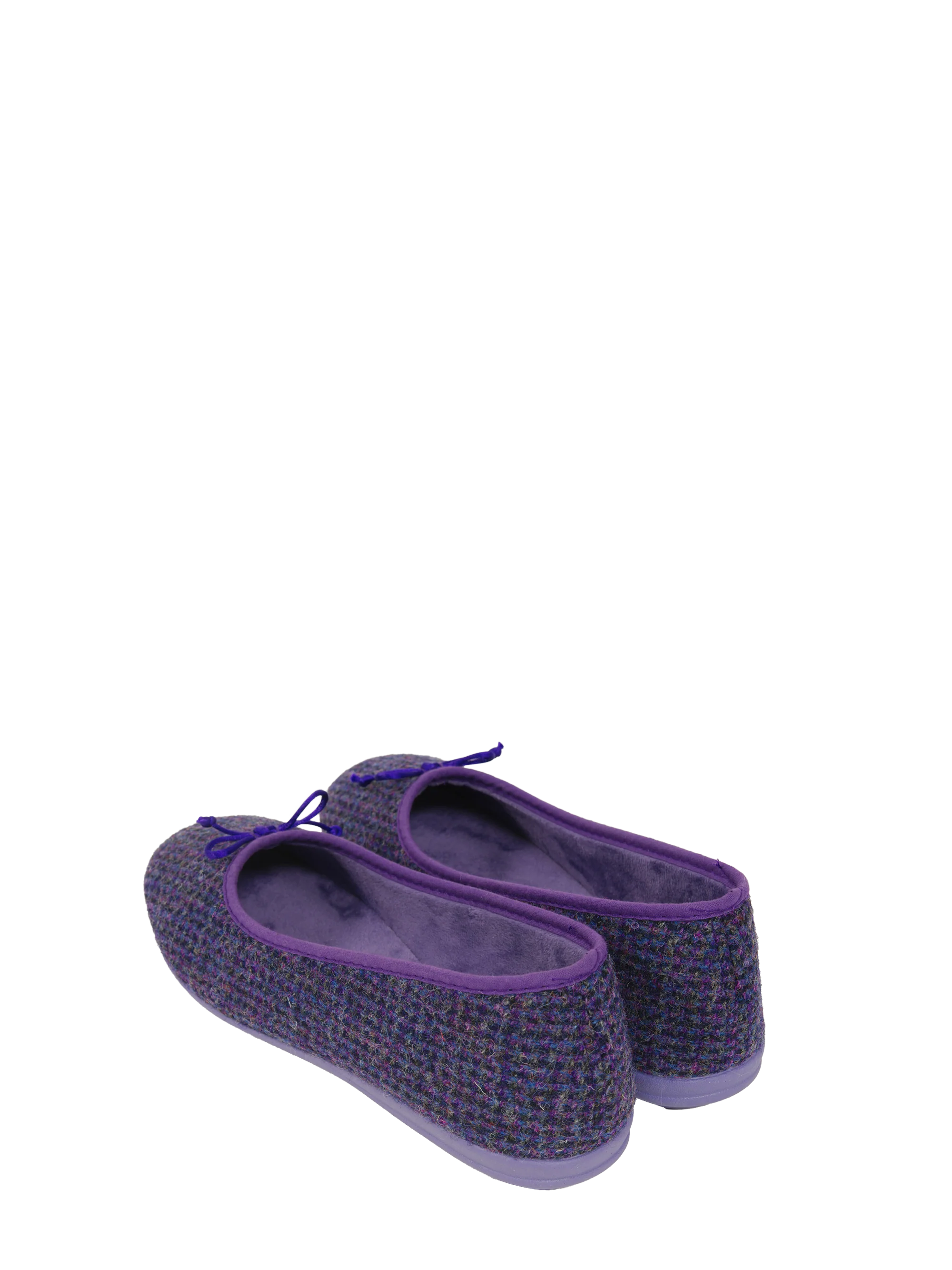 Harris Tweed Ballerina Pumps - Violet - Image 2