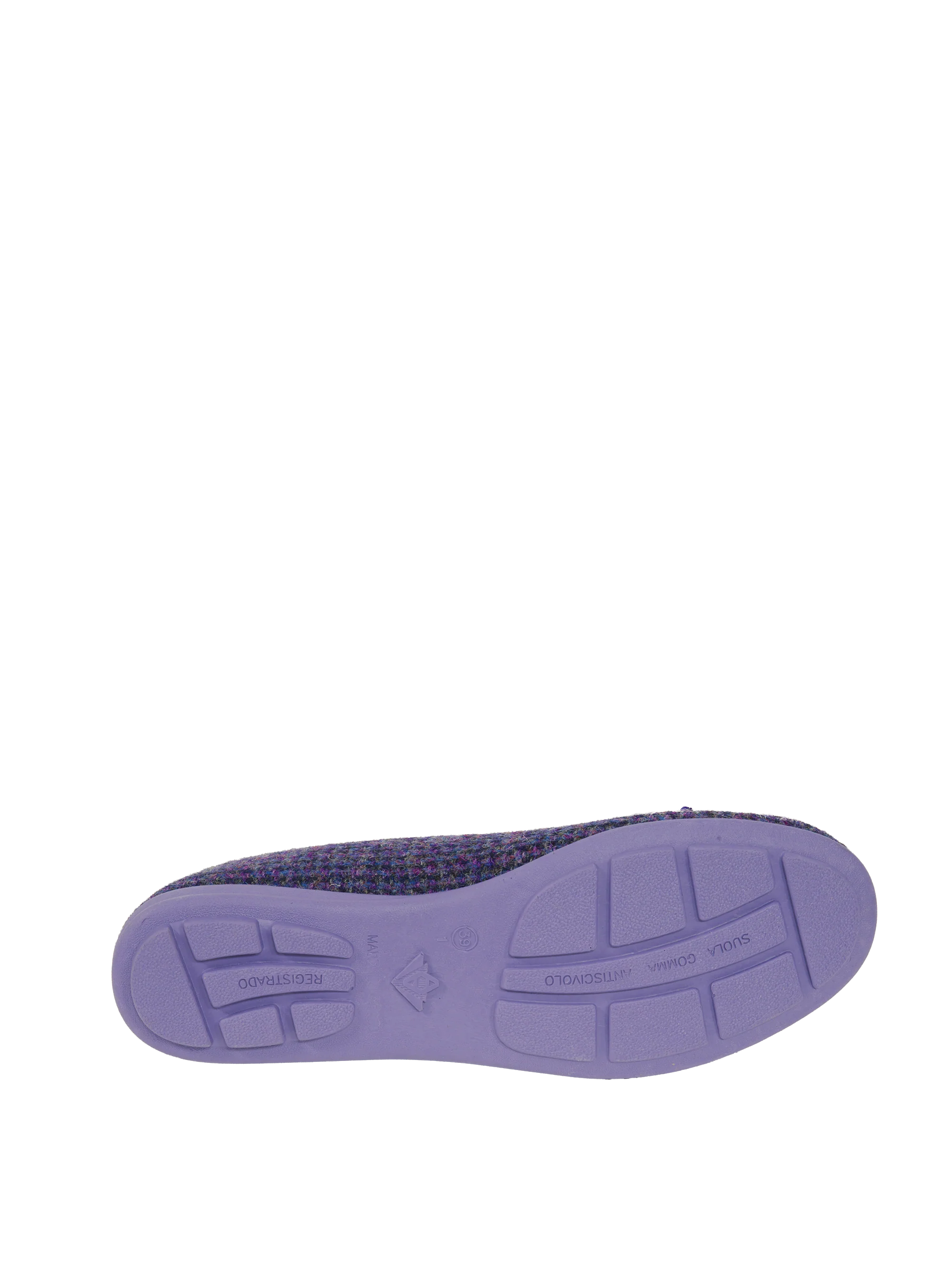 Harris Tweed Ballerina Pumps - Violet - Image 3