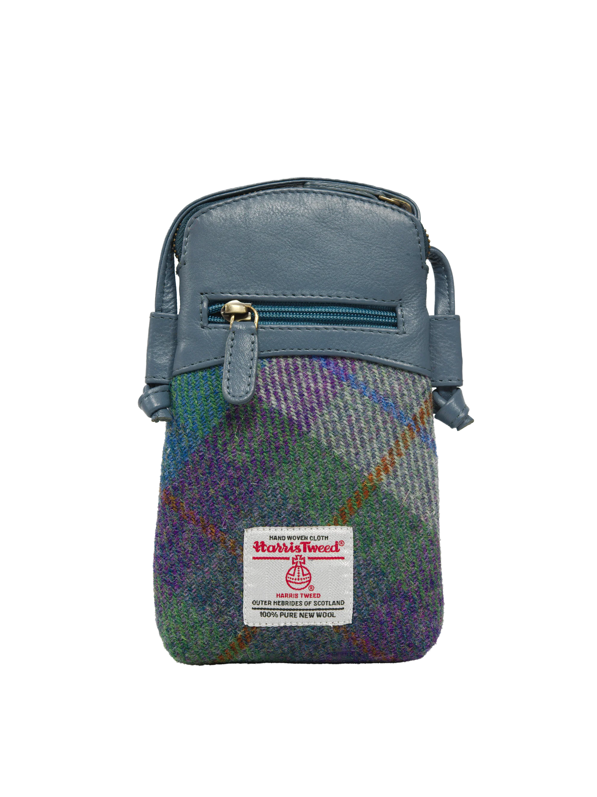Harris Tweed Barvas Bag - A0173 (Blue Leather)