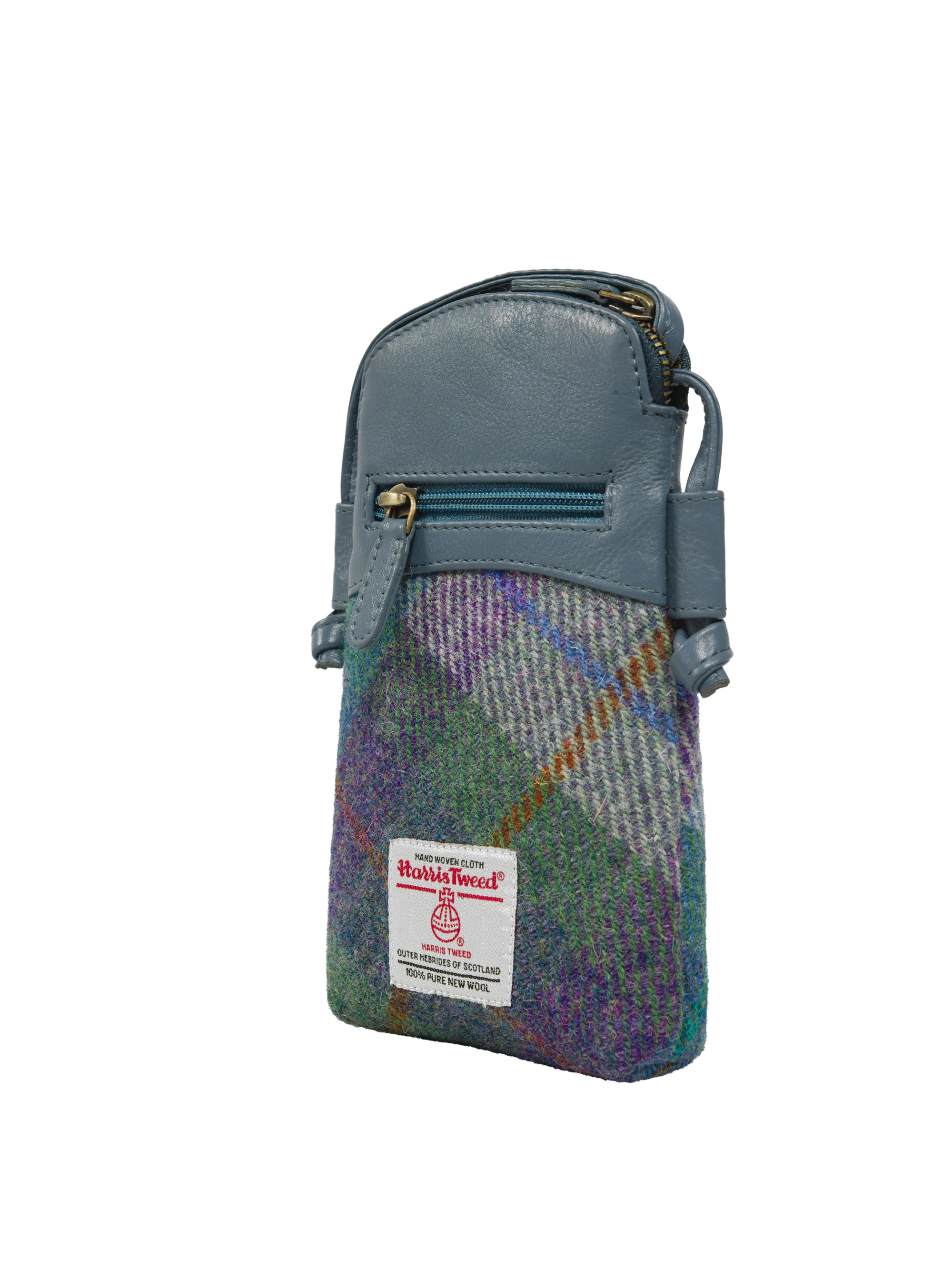 Harris Tweed Barvas Bag - A0173 (Blue Leather) - Image 2