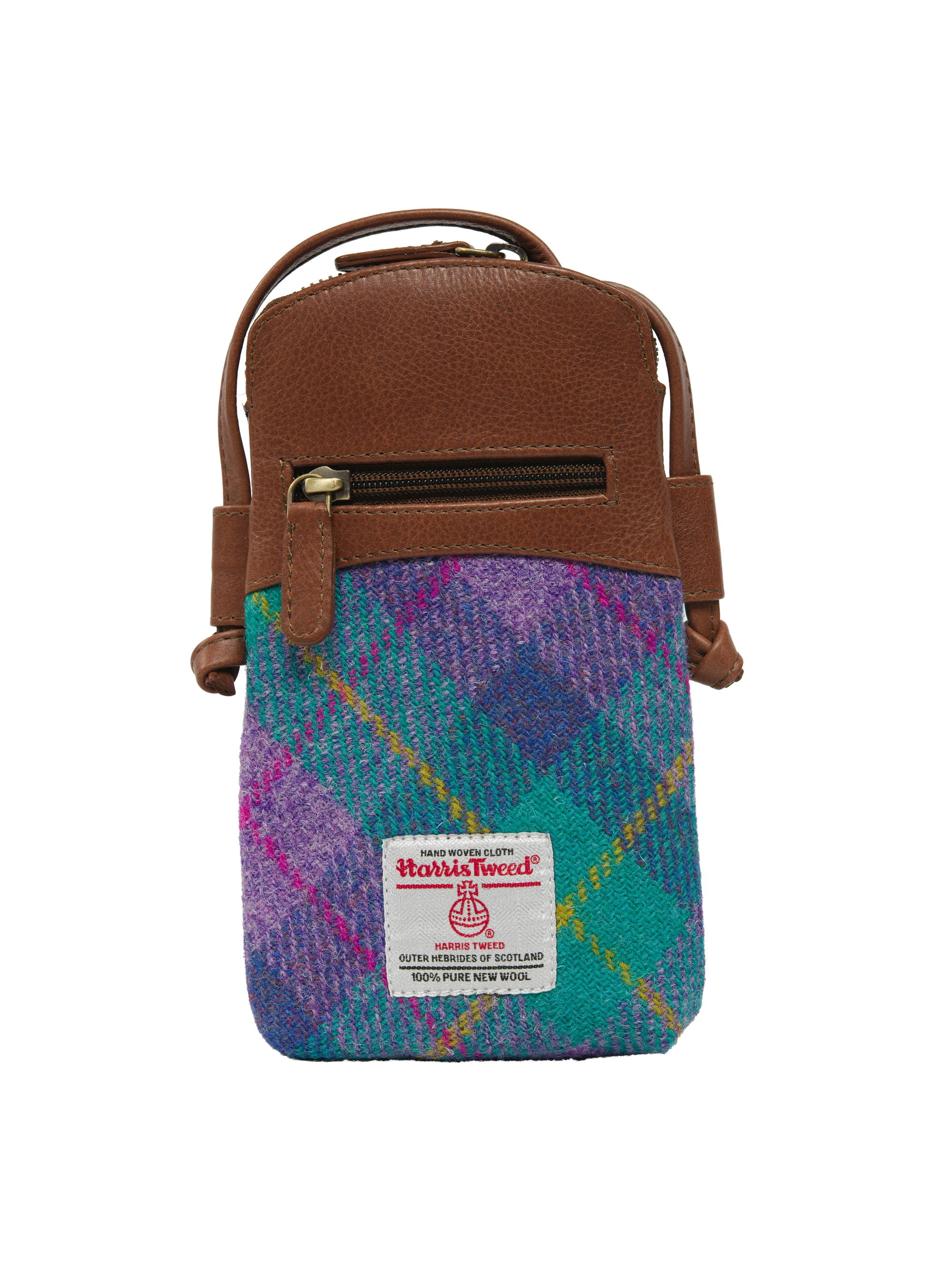 Harris Tweed Barvas Bag - A0222 (C) (Brown Leather)