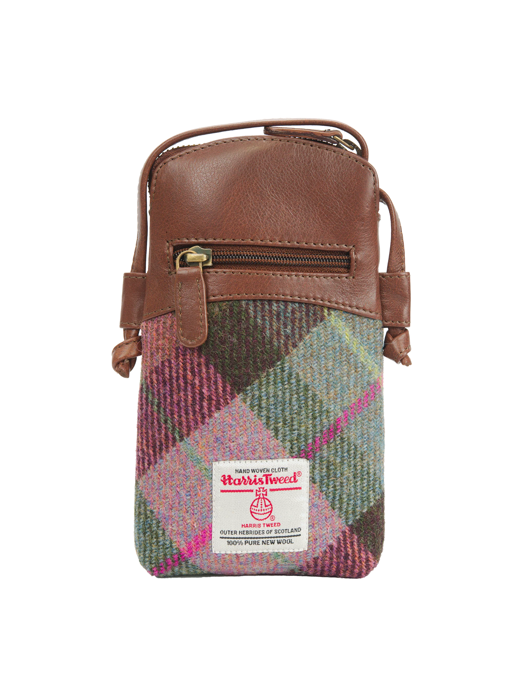 Harris Tweed Barvas Bag - A0254 (C) (Brown Leather)