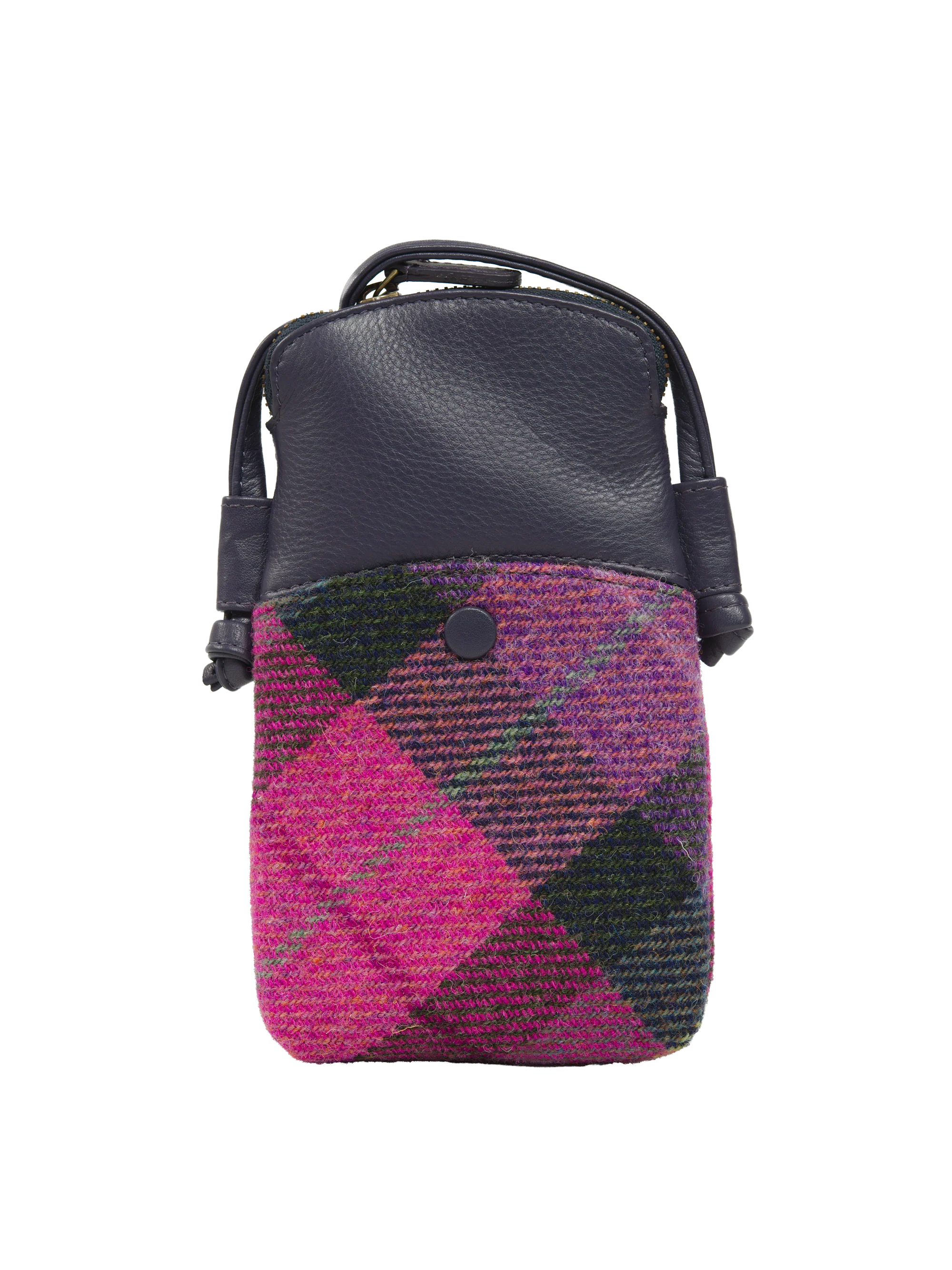 Harris Tweed Barvas Bag - A0257 (Bluebell Leather) - Image 3