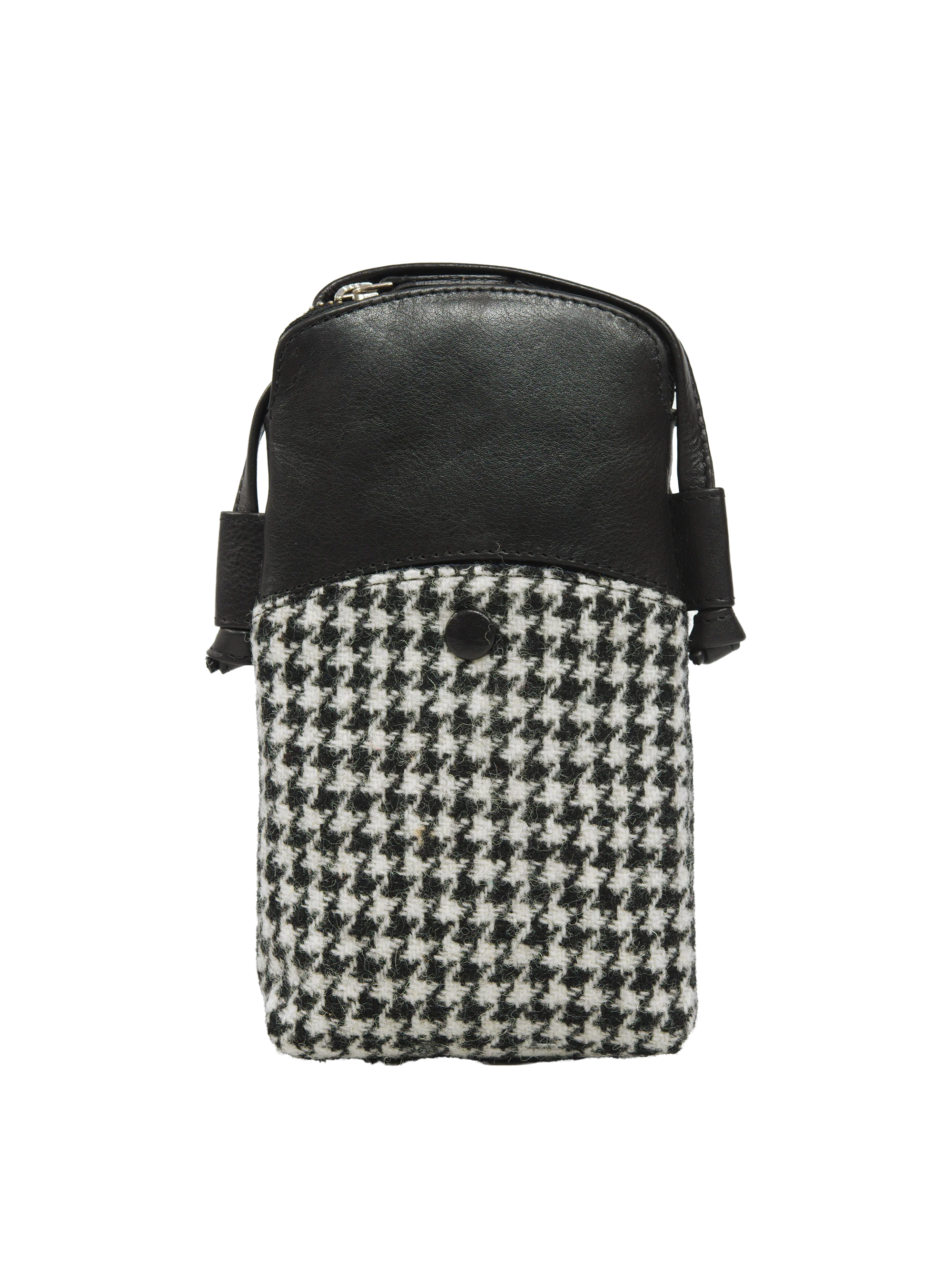 Harris Tweed Barvas Bag - H063 (Black Leather) - Image 3