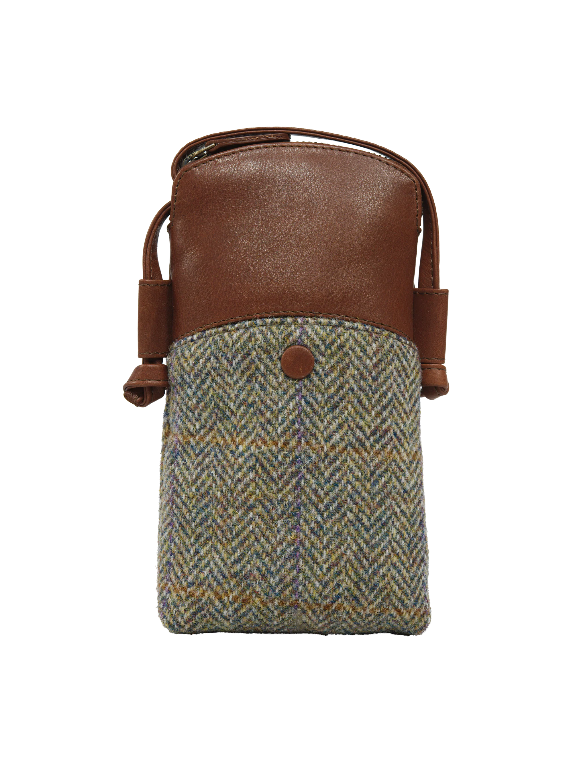Harris Tweed Barvas Bag - HB107 (Brown Leather) - Image 3