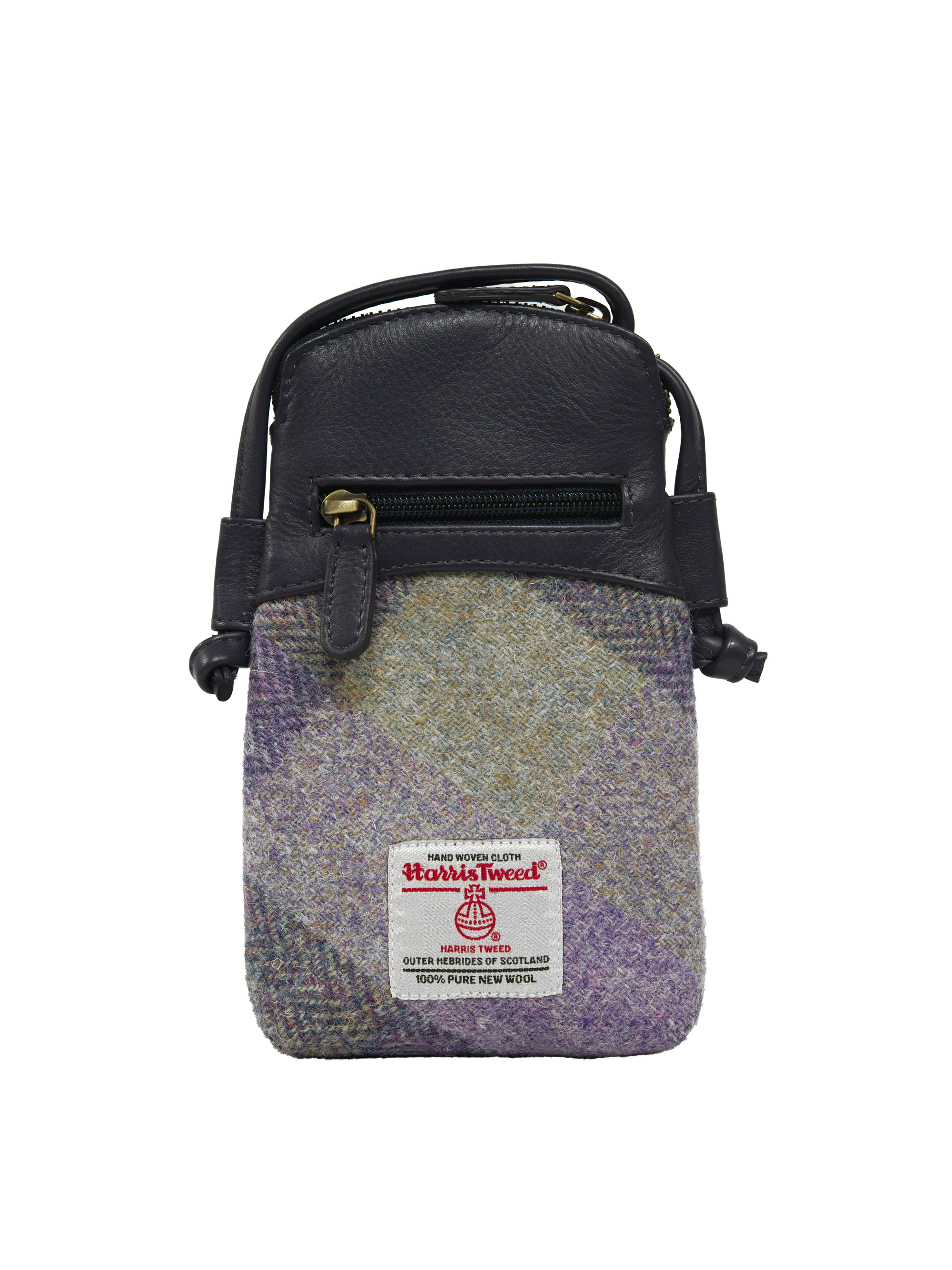 Harris Tweed Barvas Bag - HB156 (Bluebell Leather)