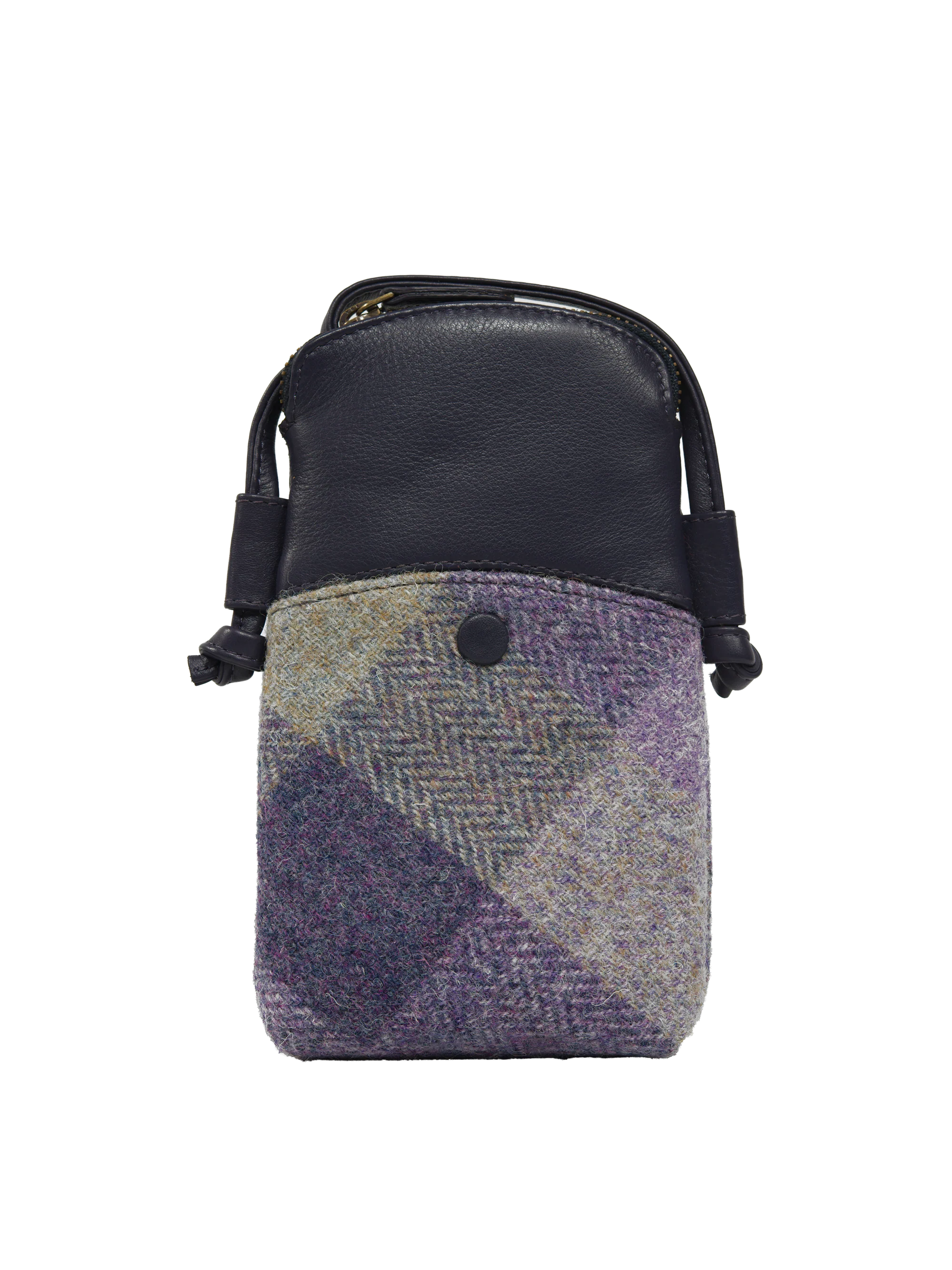 Harris Tweed Barvas Bag - HB156 (Bluebell Leather) - Image 3