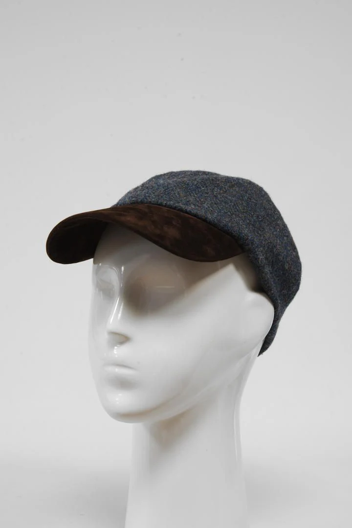 Harris Tweed Baseball Cap - Blue Grey Mix (HW) - Image 3