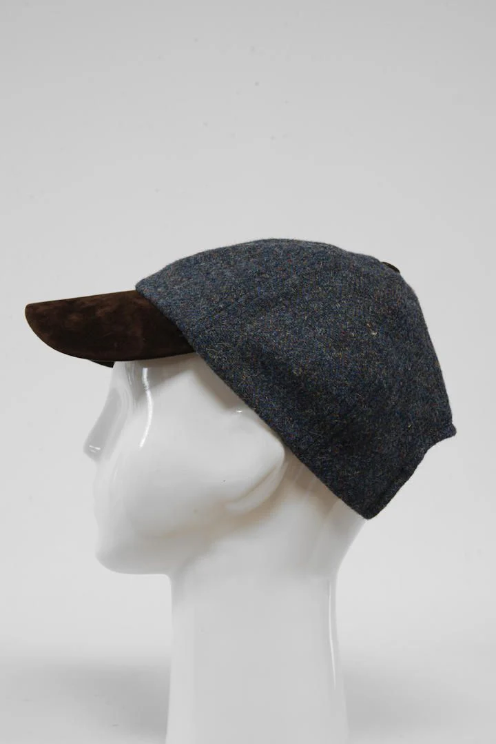 Harris Tweed Baseball Cap - Blue Grey Mix (HW) - Image 4