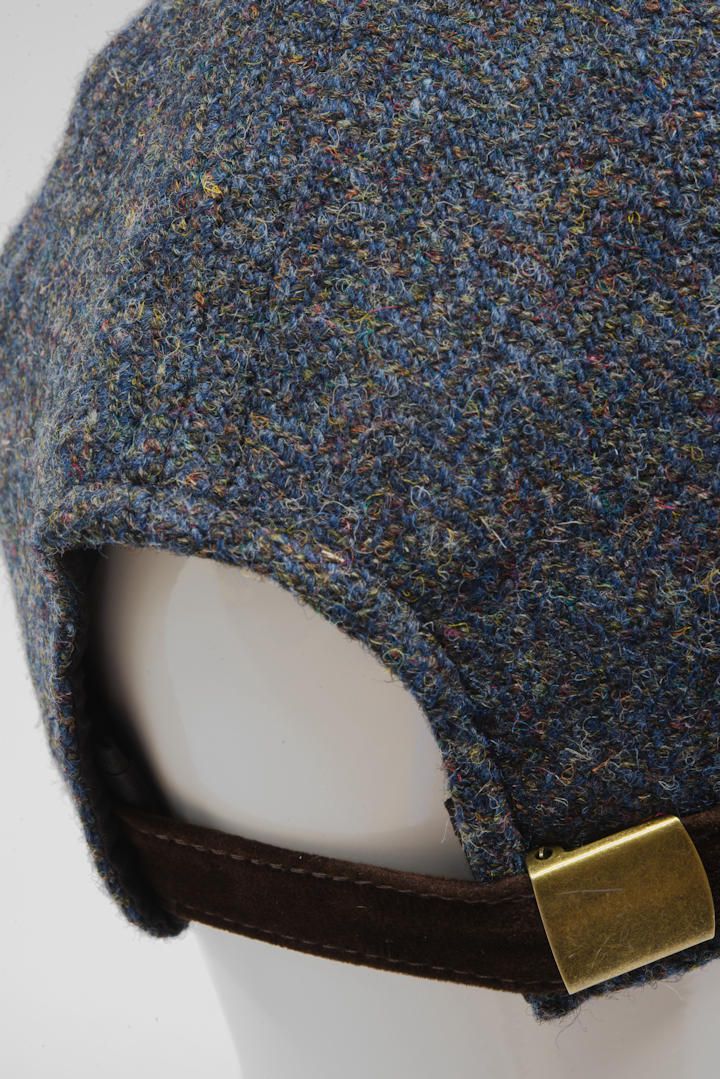 Harris Tweed Baseball Cap - Blue Grey Mix (HW) - Image 6