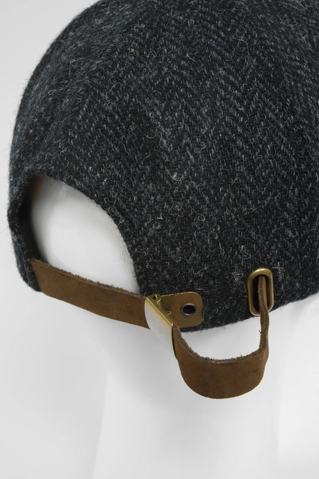Harris Tweed Baseball Cap - Dark Charcoal Herringbone (HH) - Image 7
