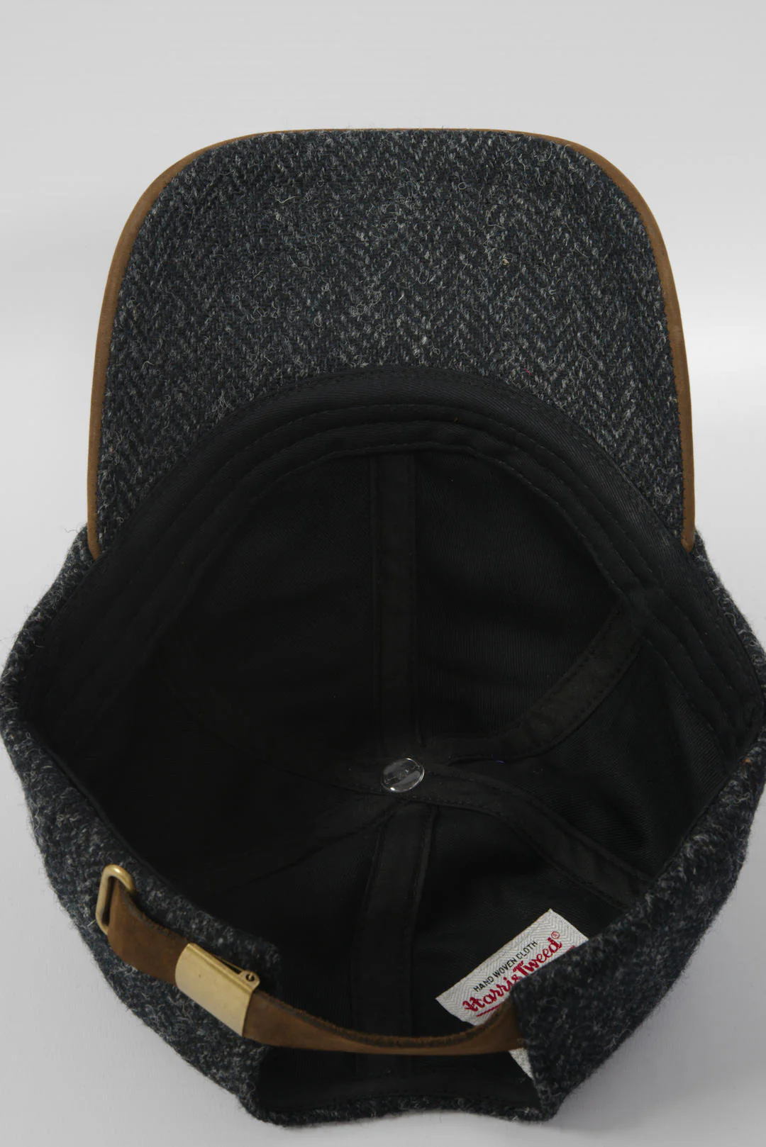 Harris Tweed Baseball Cap - Dark Charcoal Herringbone (HH) - Image 8