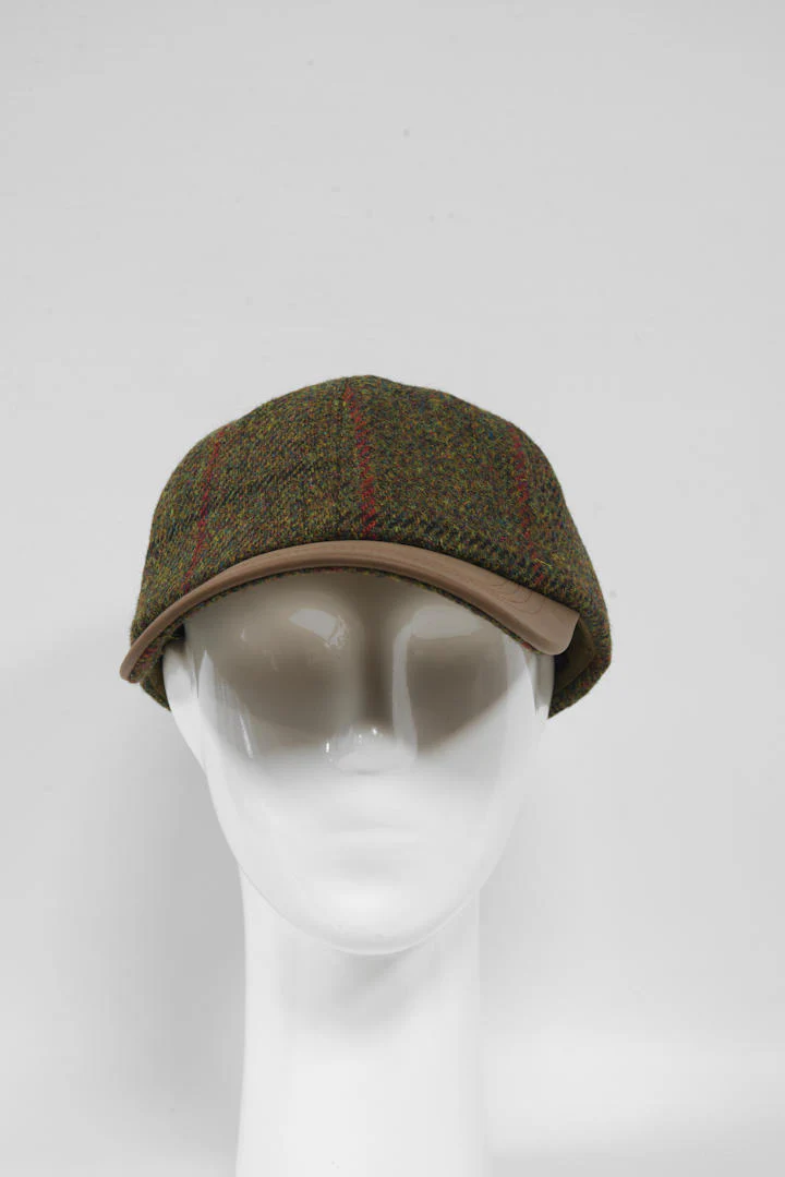 Harris Tweed Baseball Cap - Green Check (HH) - Image 3