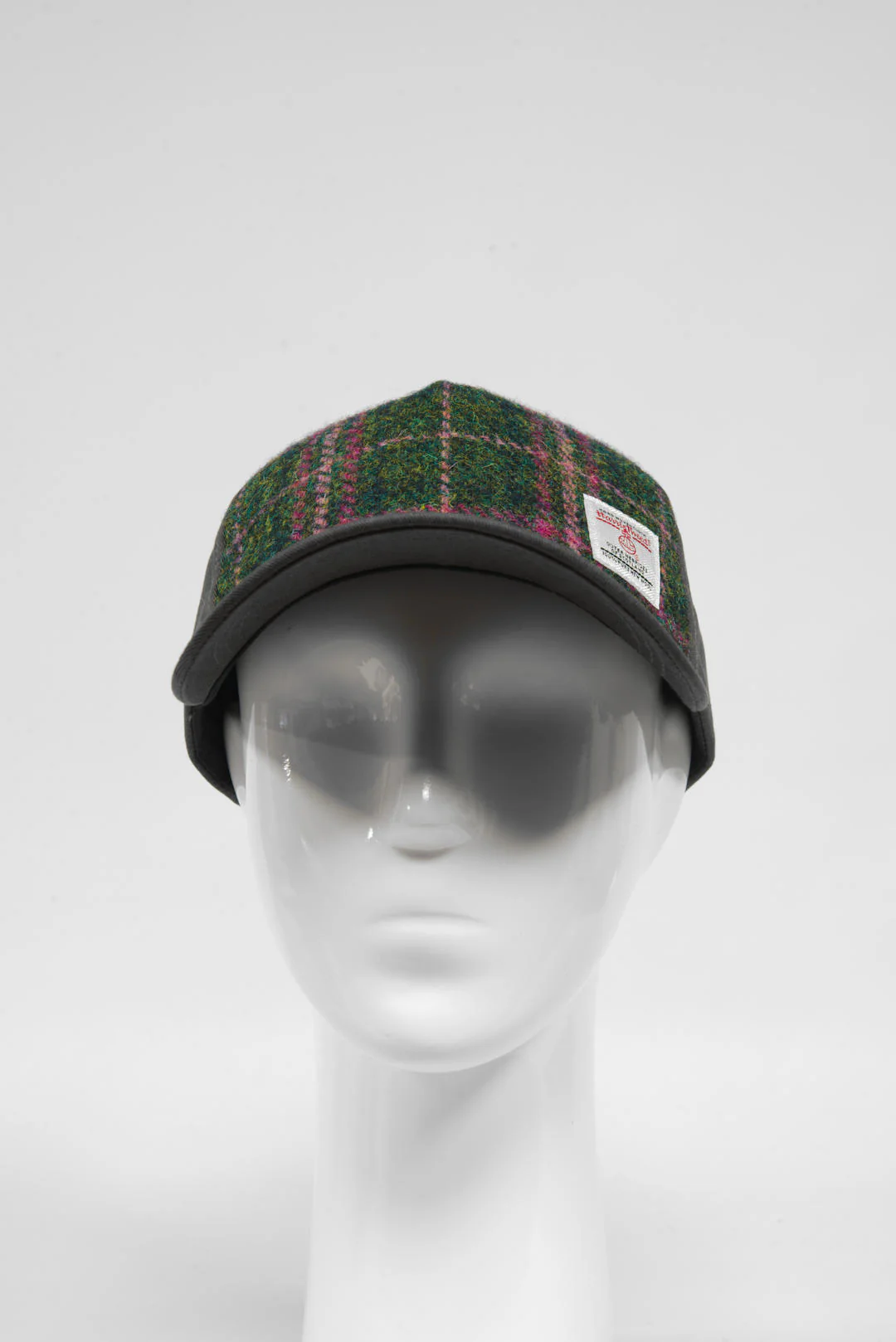Harris Tweed Baseball Cap - Green/Plum Check (GA) - Image 3