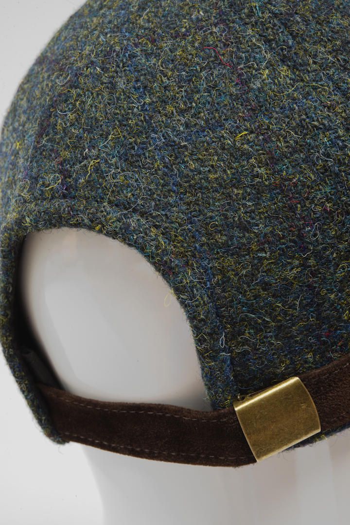 Harris Tweed Baseball Cap - Green Windowpane (HW) - Image 6