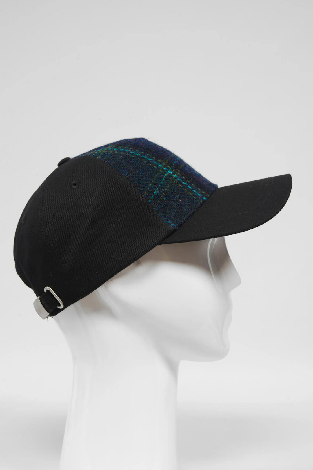 Harris Tweed Baseball Cap - Navy w/Teal Overcheck (GA)