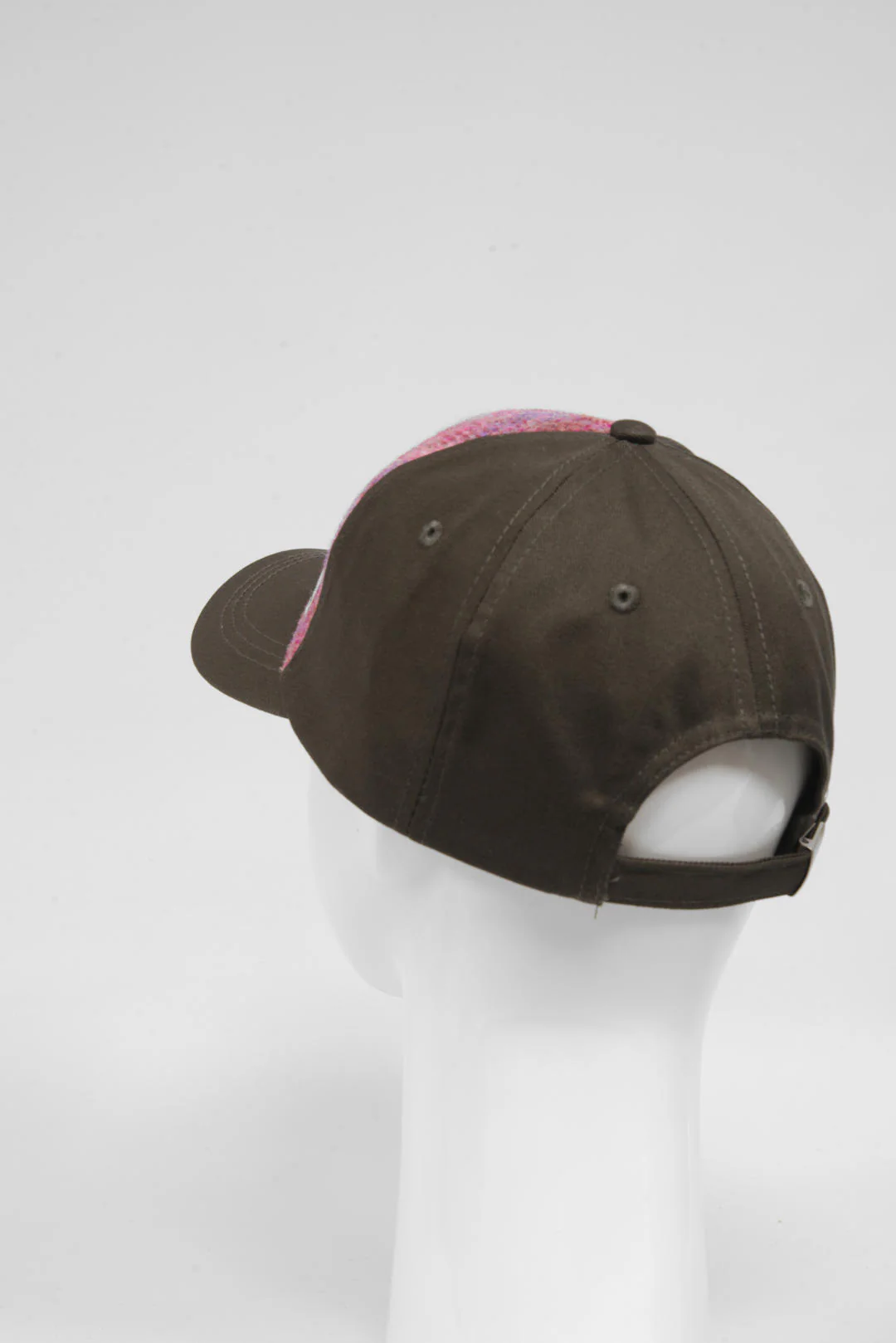 Harris Tweed Baseball Cap - Pink/Lilac Check (GA) - Image 6