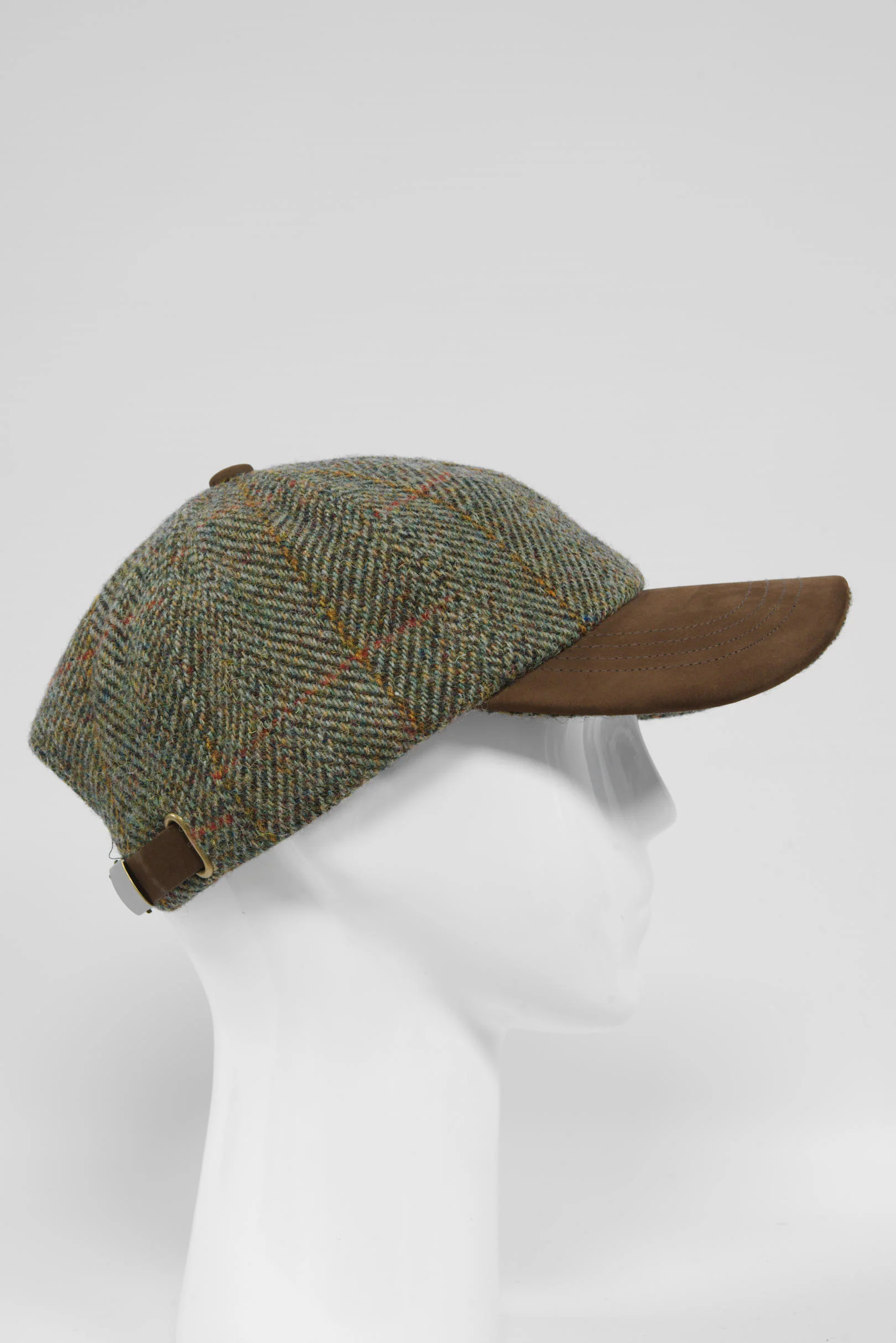 Harris Tweed Baseball Cap - Sage/Wine/Gold (HH)
