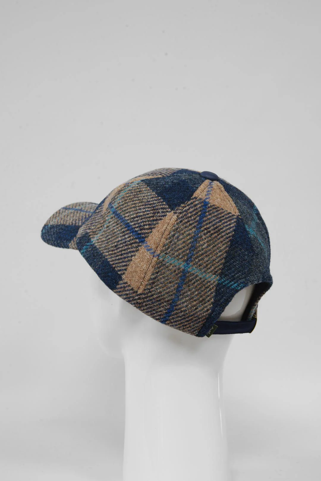 Harris Tweed Baseball Cap - Sand Navy Check (HH) - Image 5