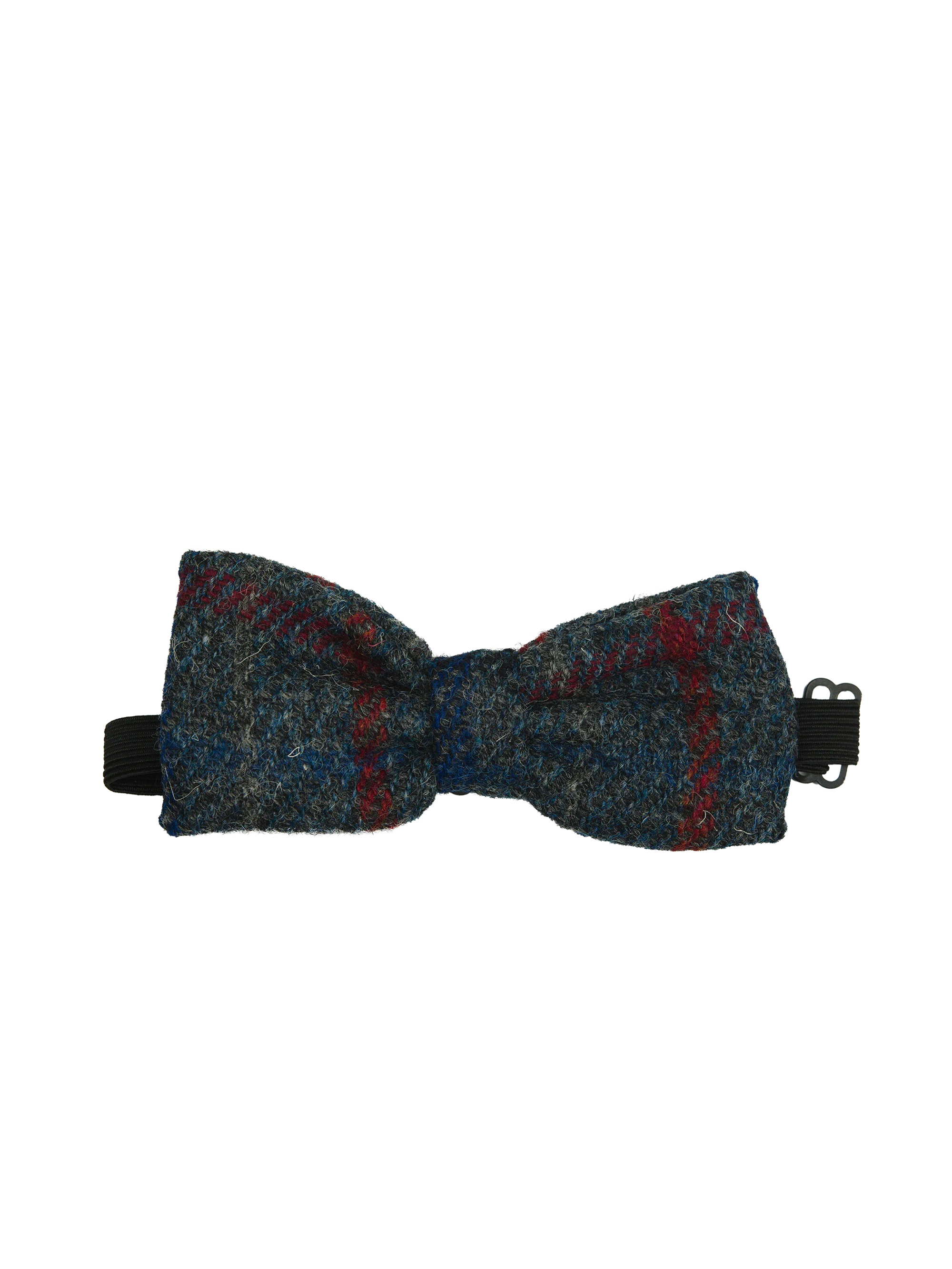 Harris Tweed Bow Tie - Grey w/RedBlueOC
