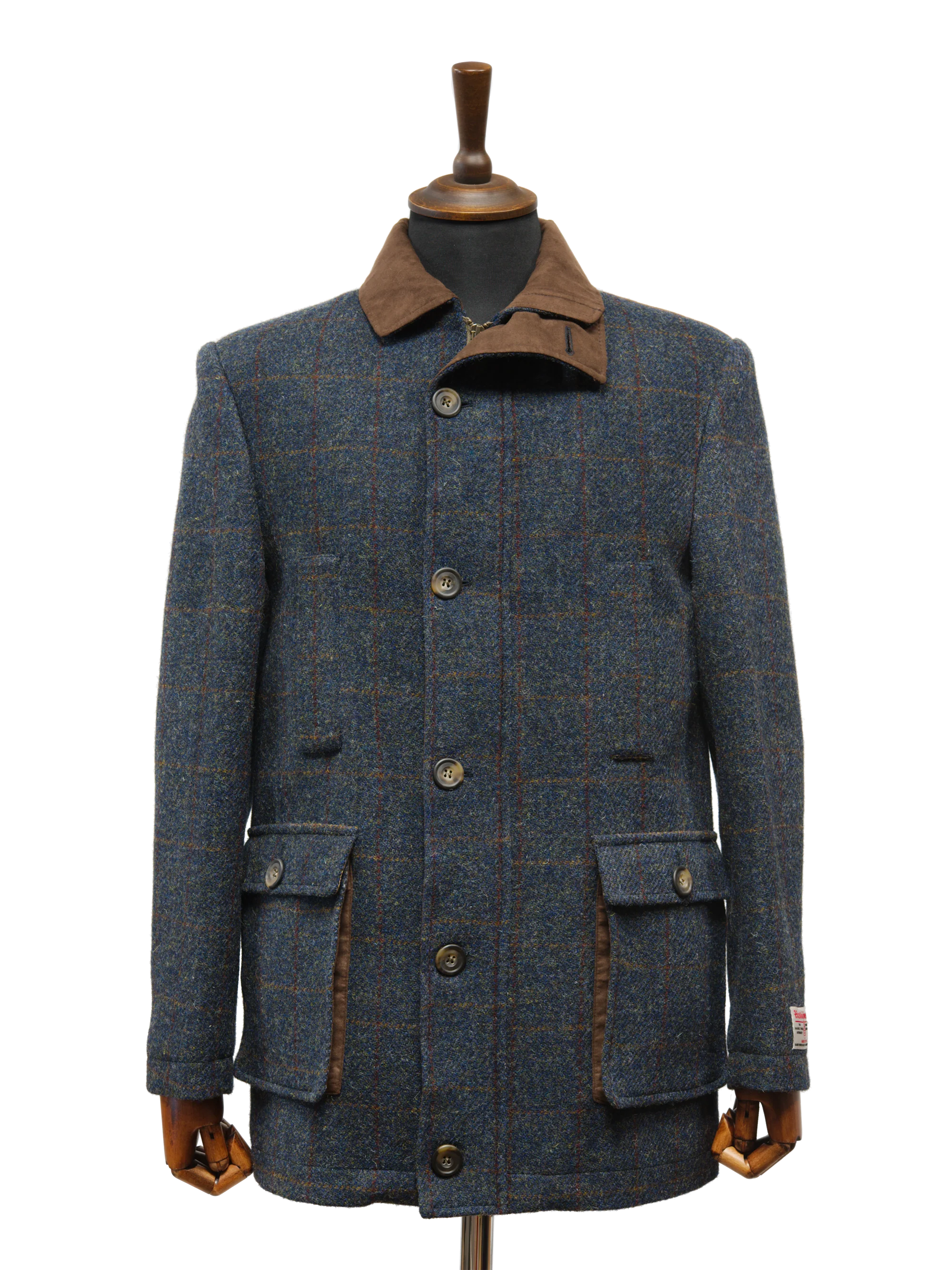 Harris Tweed Boyd Field Coat - Blue Multi