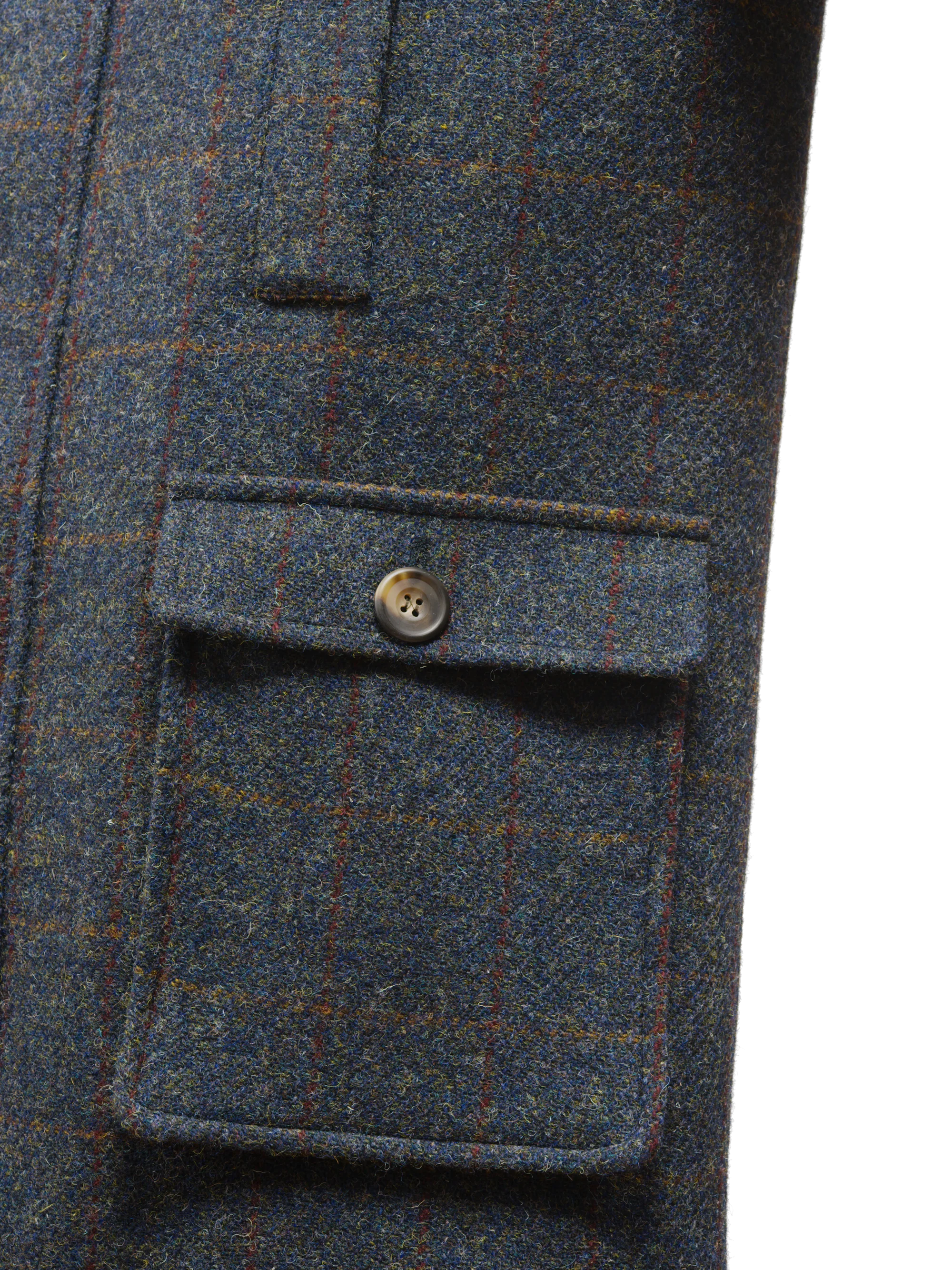 Harris Tweed Boyd Field Coat - Blue Multi - Image 7
