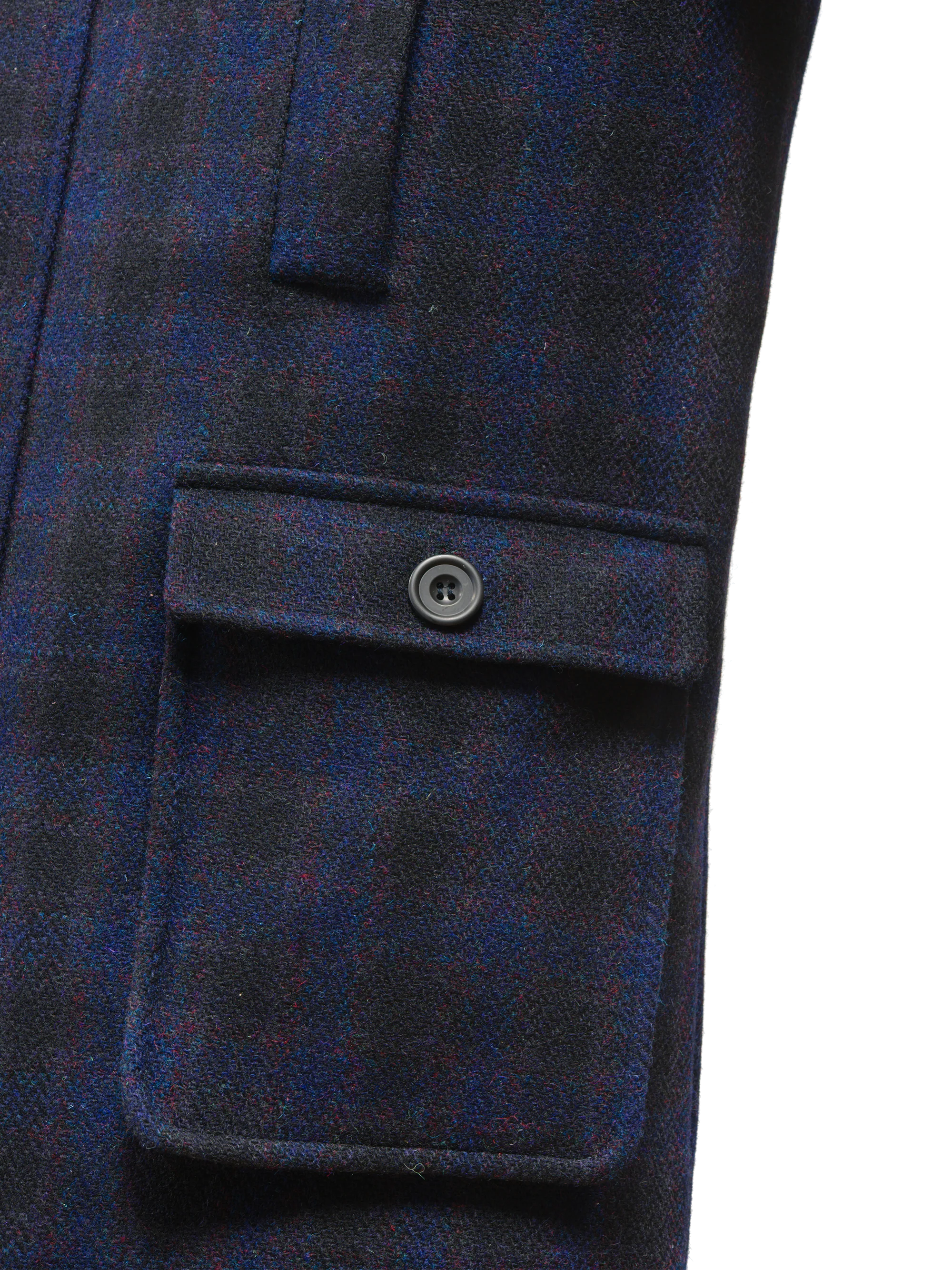 Harris Tweed Boyd Field Coat - Navy Block Check - Image 7