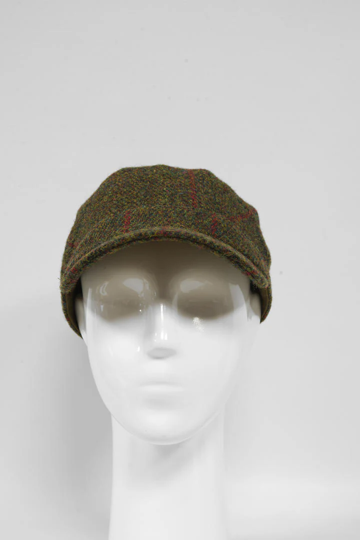 Harris Tweed Cadet Cap - Green Check (HH) - Image 3