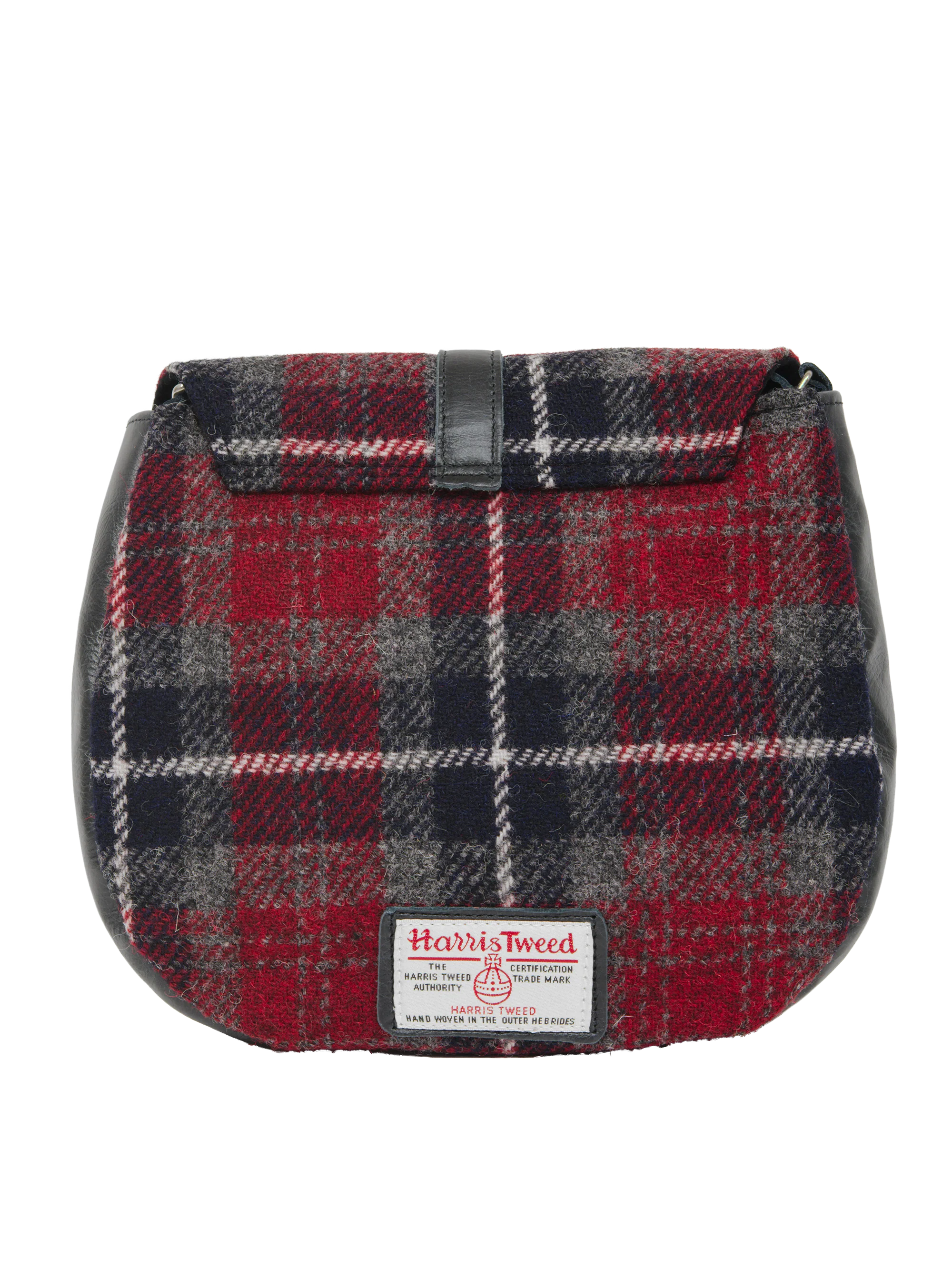 Harris Tweed Catriona Bag - A0214 (Black Leather) - Image 5